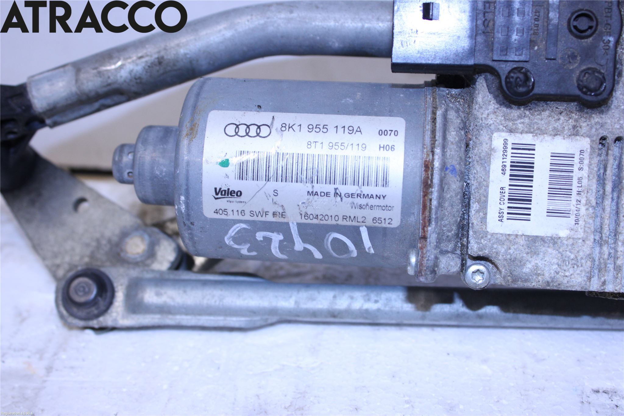 Audi A4/S4 08-11 Torkarmotor Vindruta