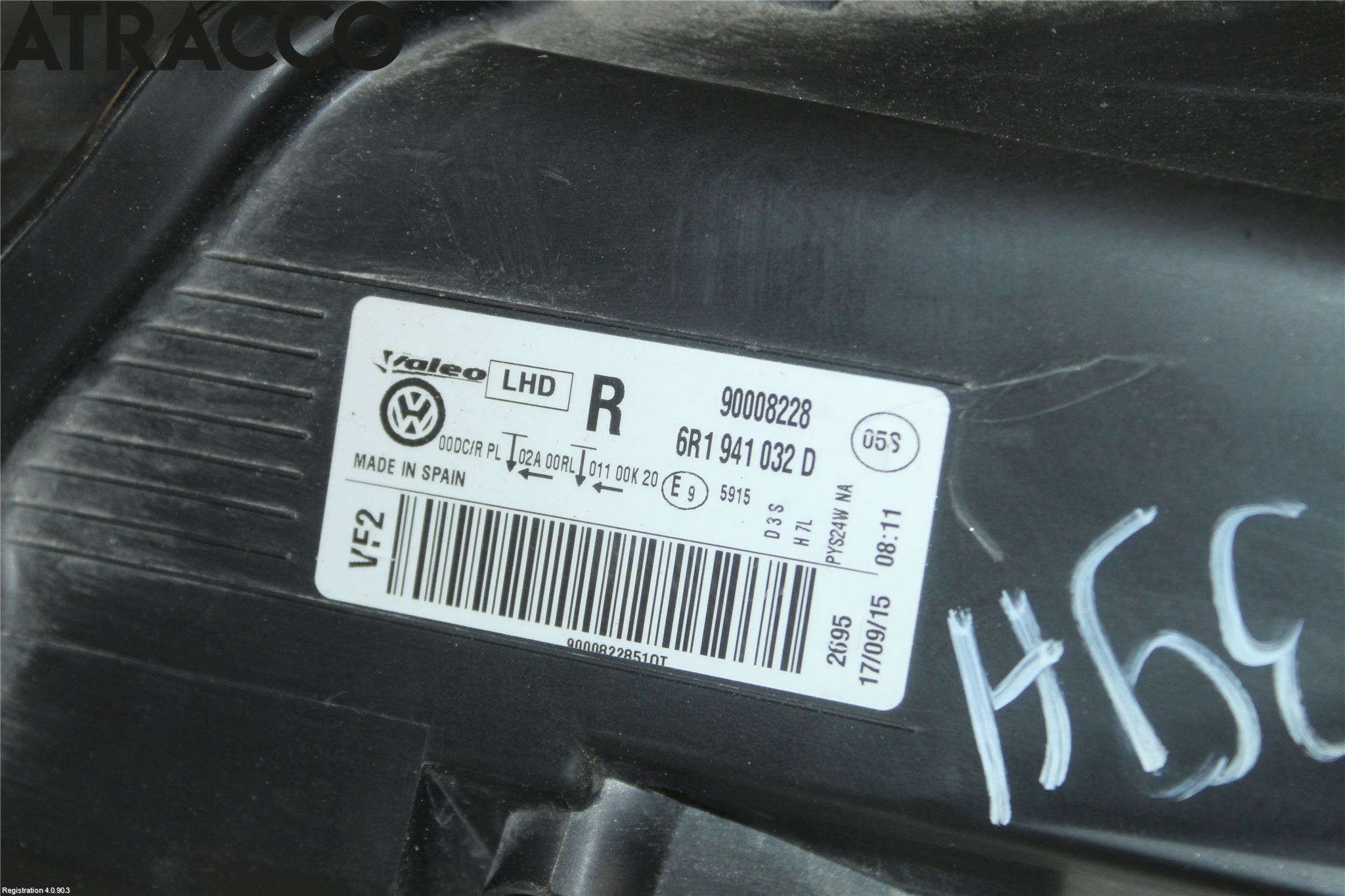 Volkswagen VW POLO 10-17 Strålkastare Höger
