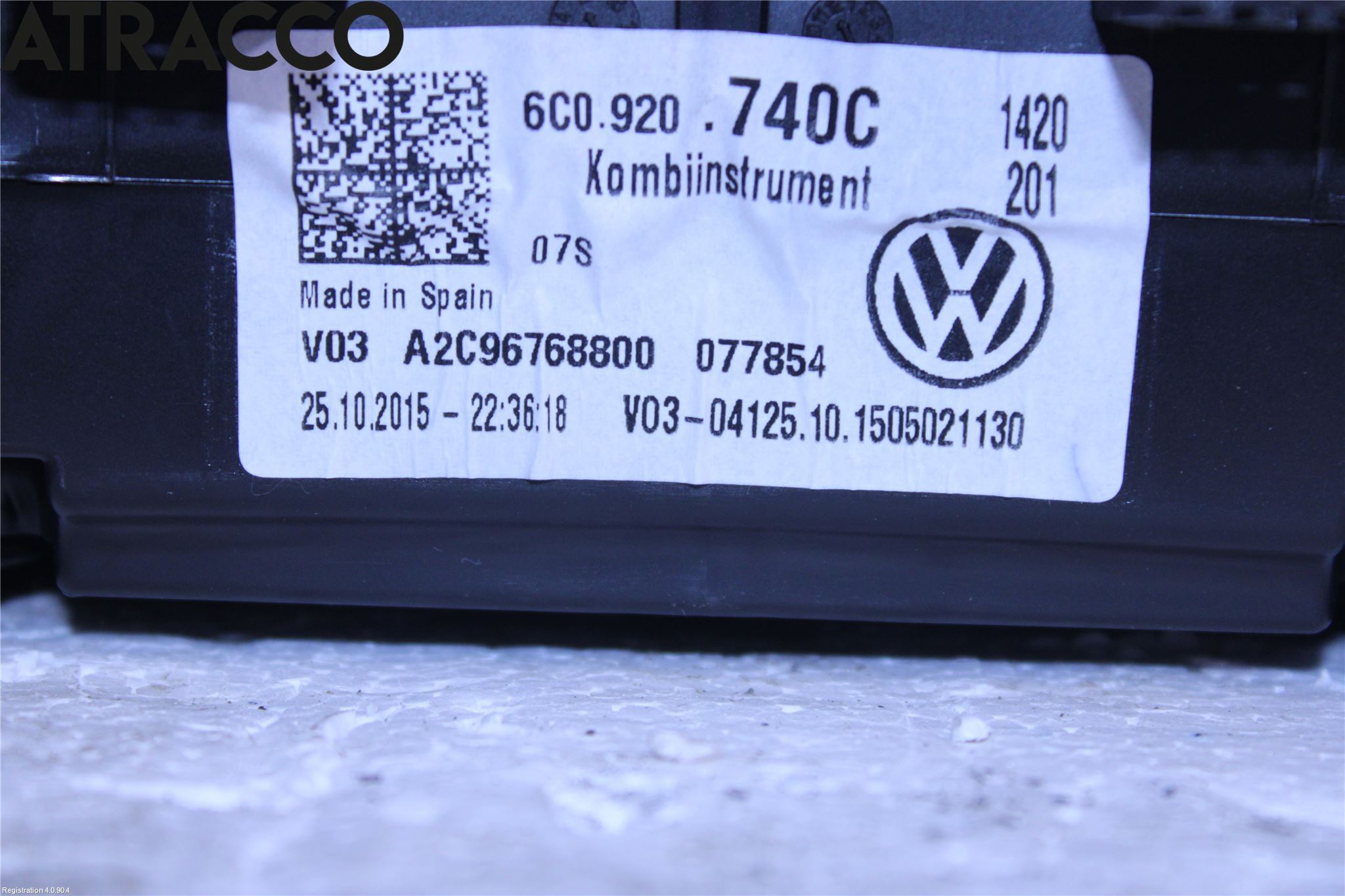 Volkswagen VW POLO 10-17 Instrument Hast