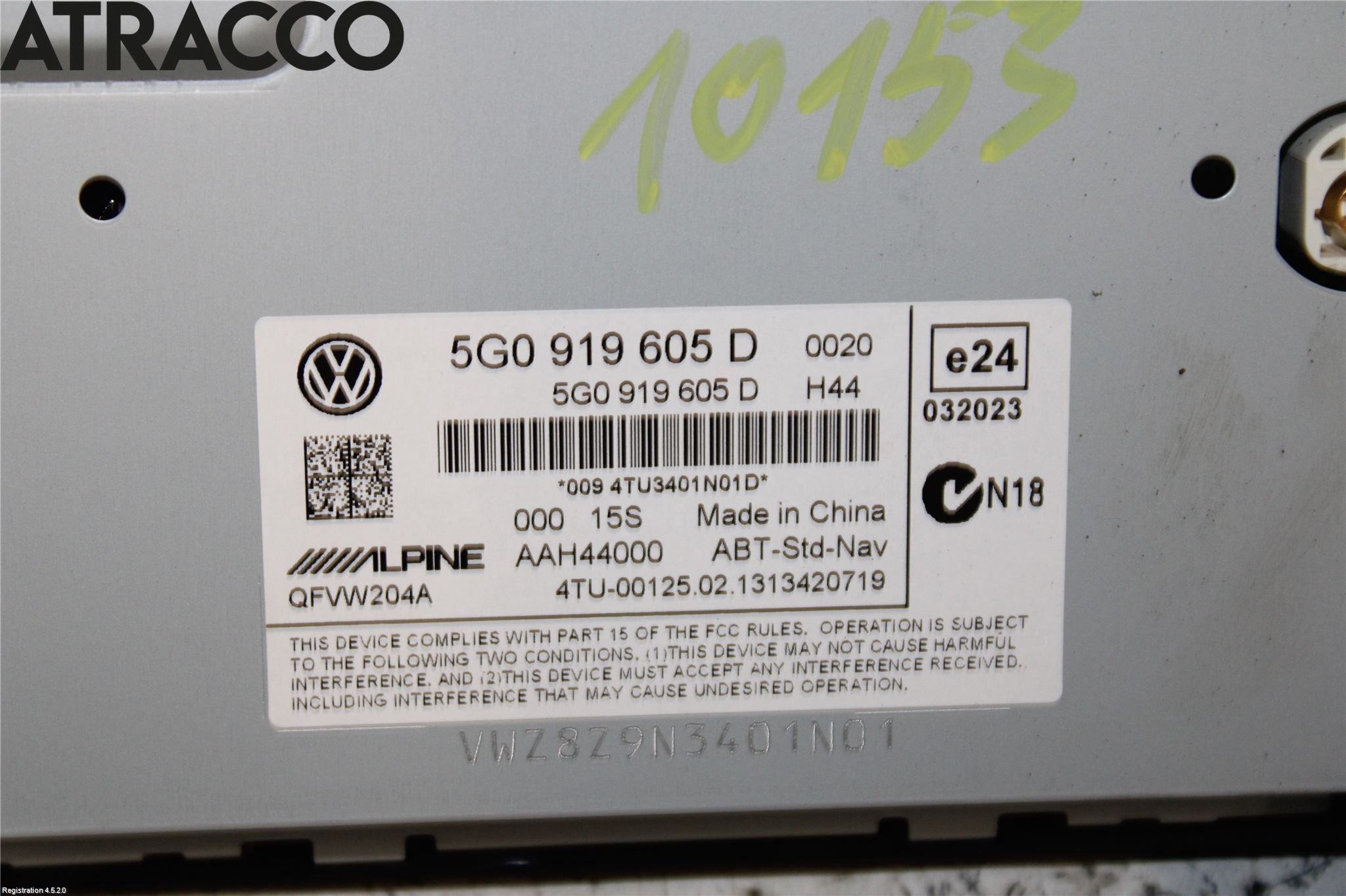 Volkswagen VW GOLF / E-GOLF VII 13-20 Multifunktionsdisplay