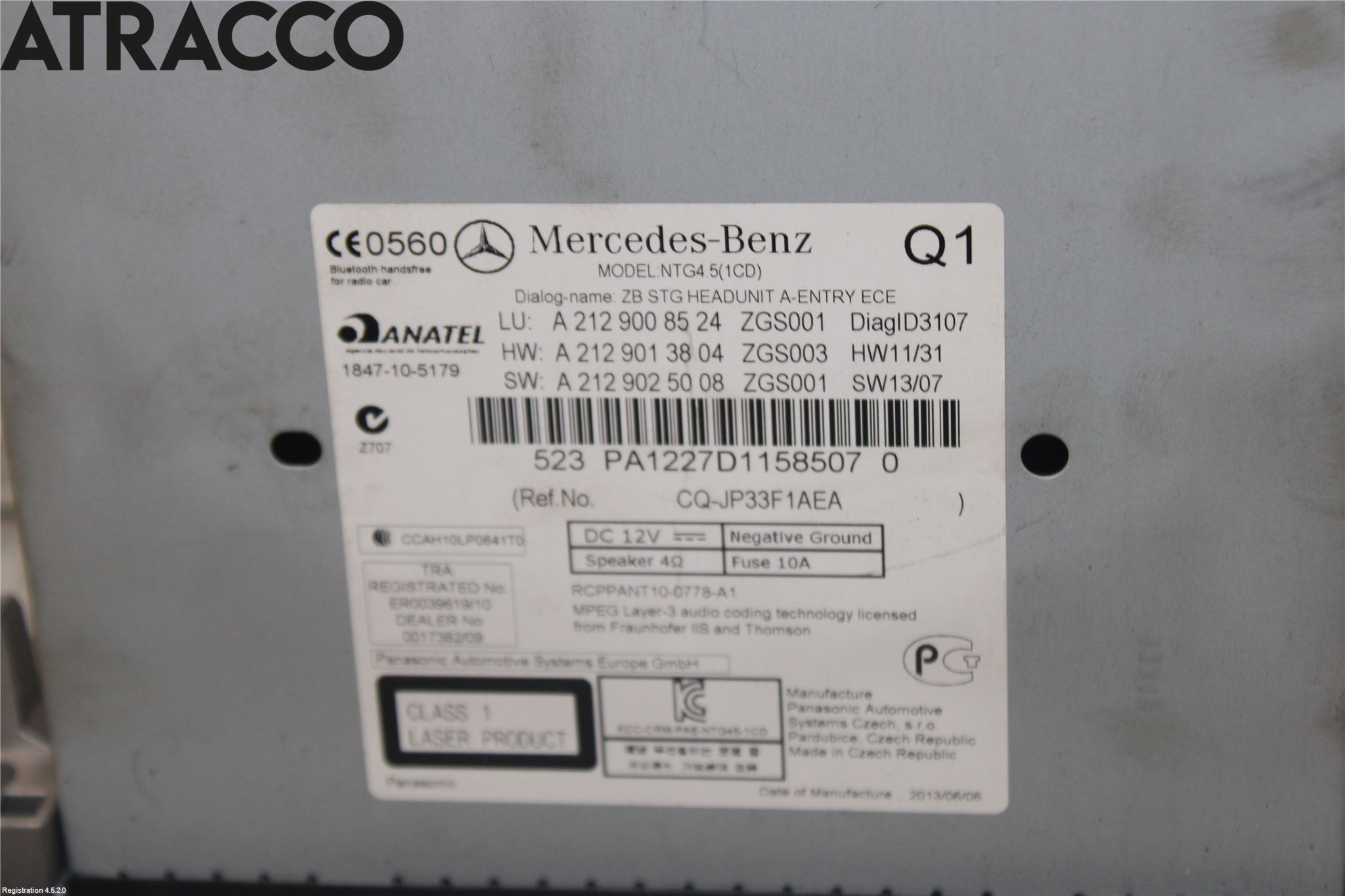 Mercedes-Benz MB E-KLASS (W212) 09-16 Cd Radio - Multimediapanel