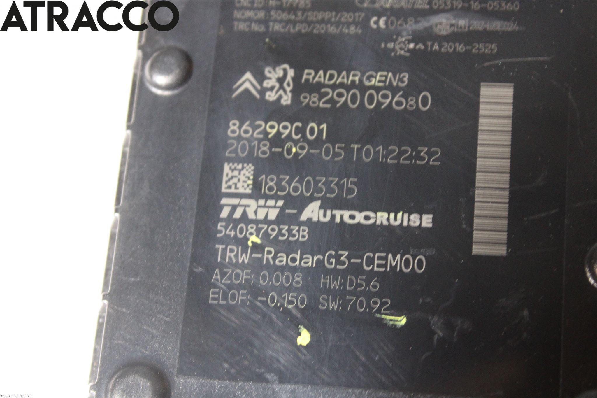 Peugeot 3008 17-24 Sensor Aktivt Kollisionsskydd