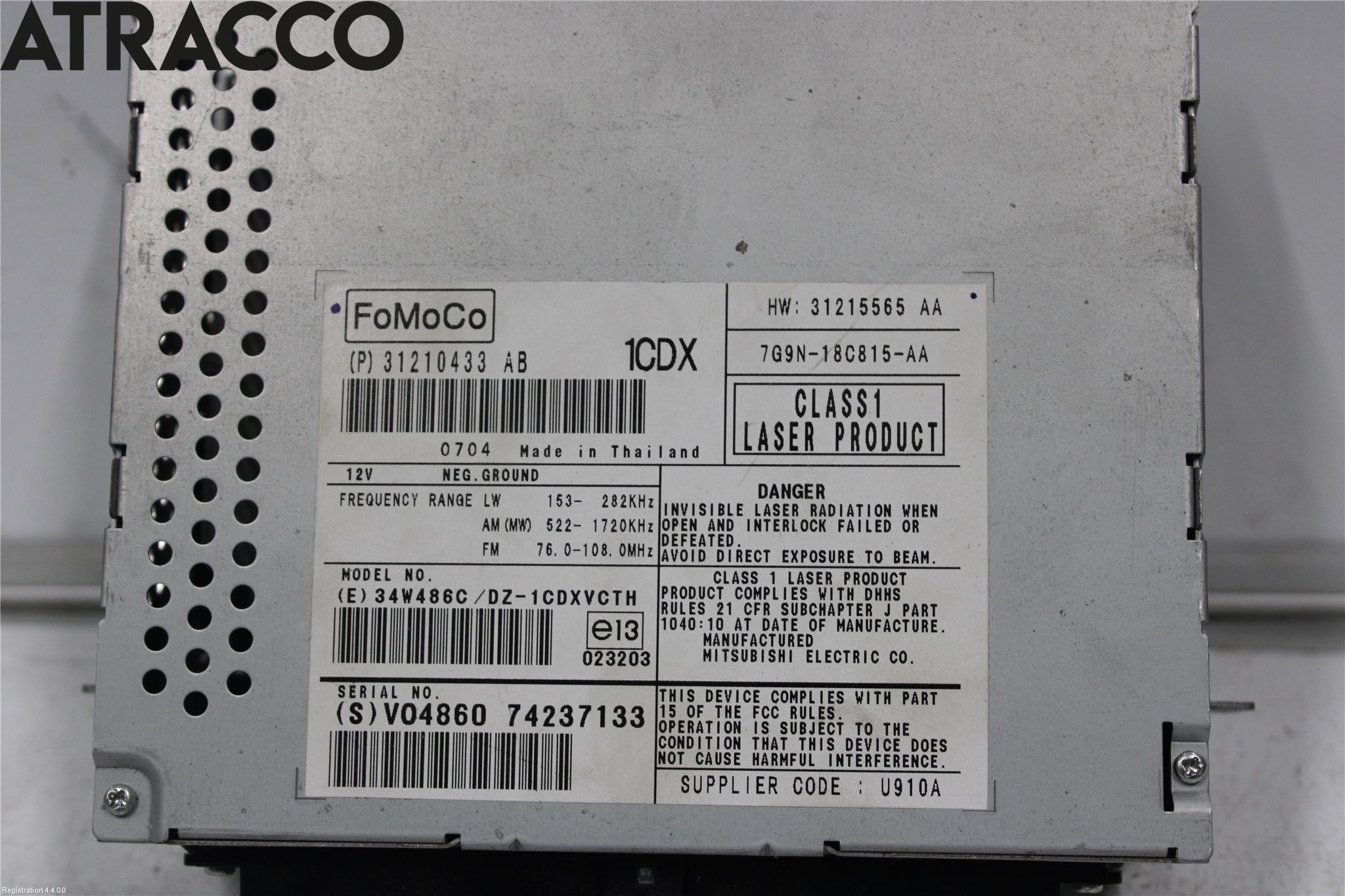 Volvo XC70 05-07 Cd Radio - Multimediapanel