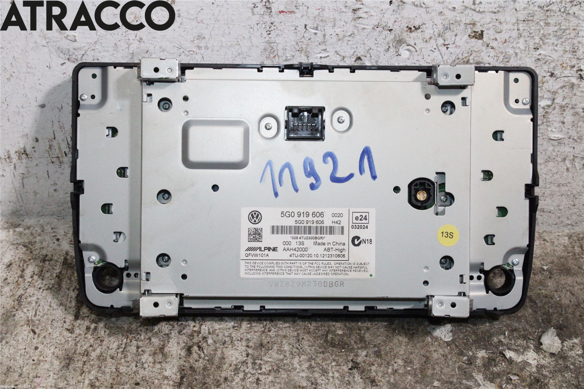 Volkswagen VW GOLF / E-GOLF VII 13-20 Kontrolldisplay