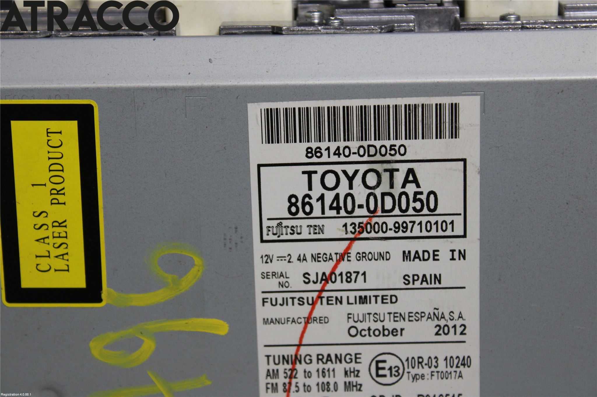 Toyota YARIS XP130 12-14 Radio