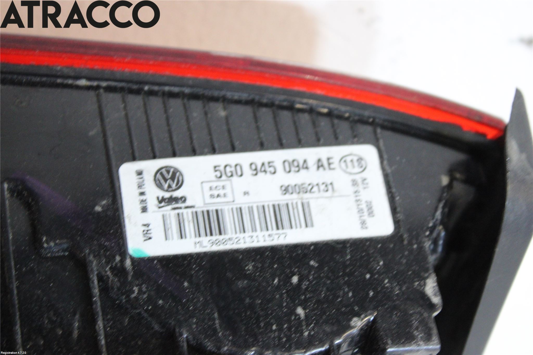 Volkswagen VW GOLF / E-GOLF VII 13-20 Bakljus Lucka Hö