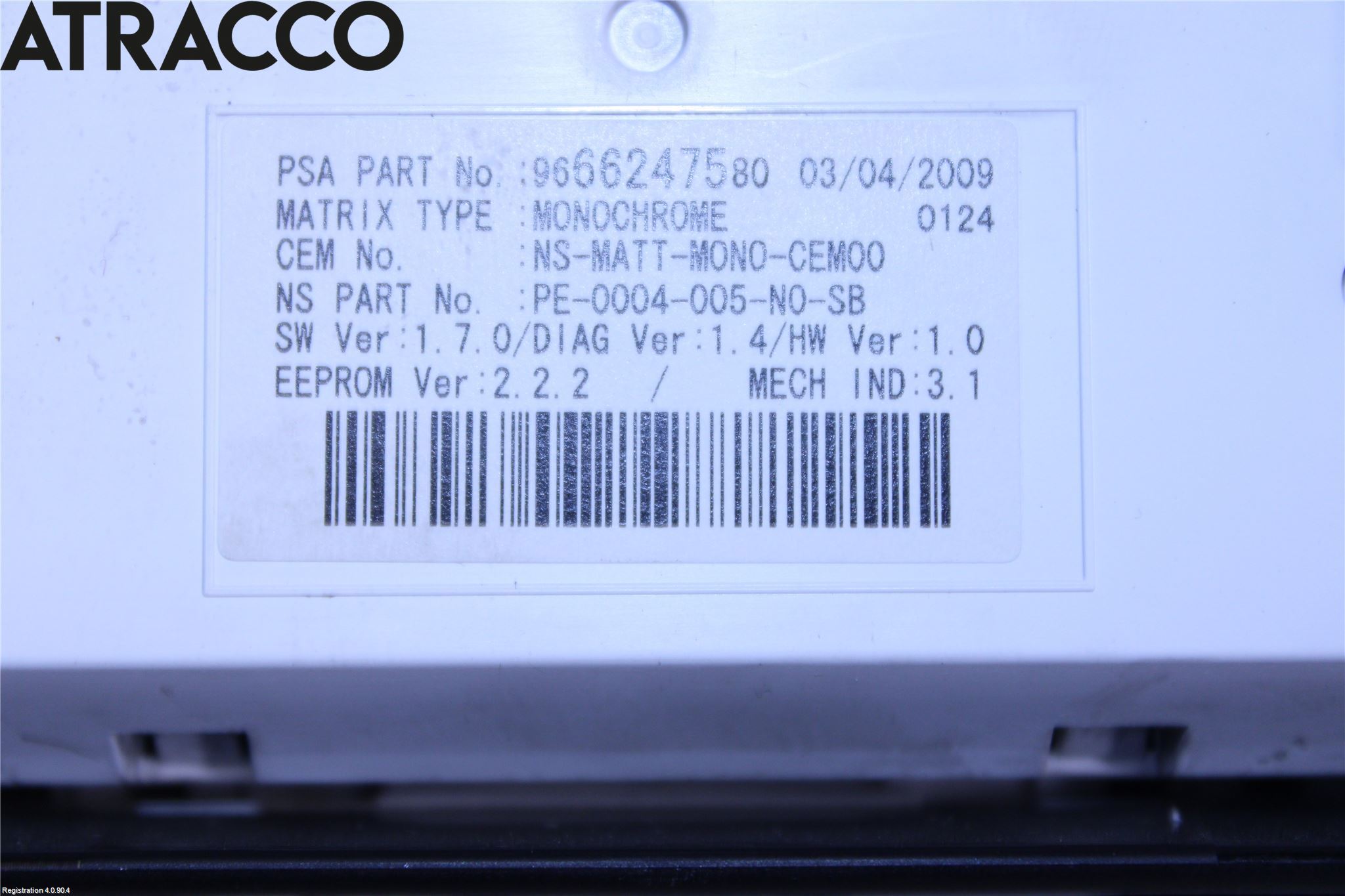Peugeot 3008 09-16 Instrument Hast