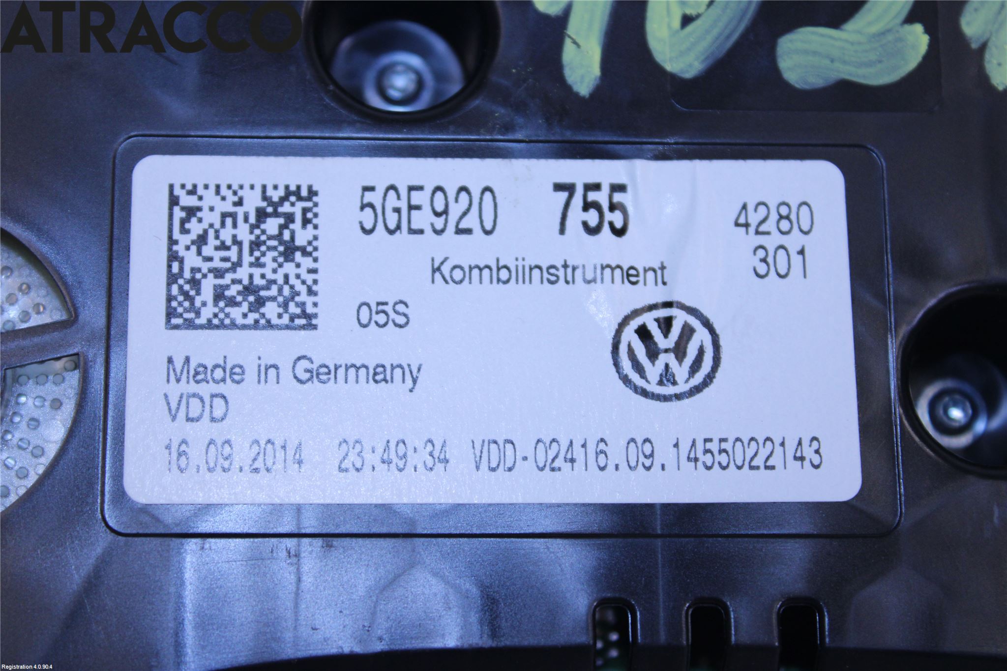 Volkswagen VW GOLF / E-GOLF VII 13-20 Instrument Hast
