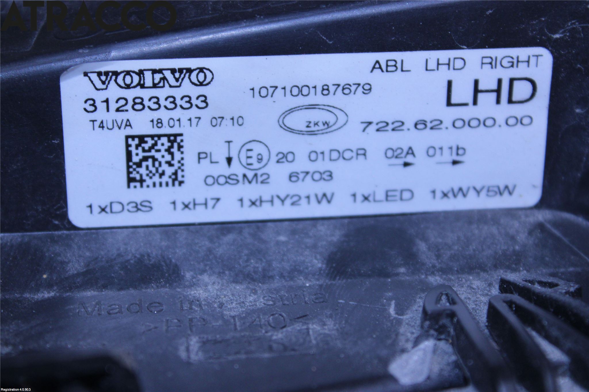 Volvo V40 12-19 Strålkastare Höger