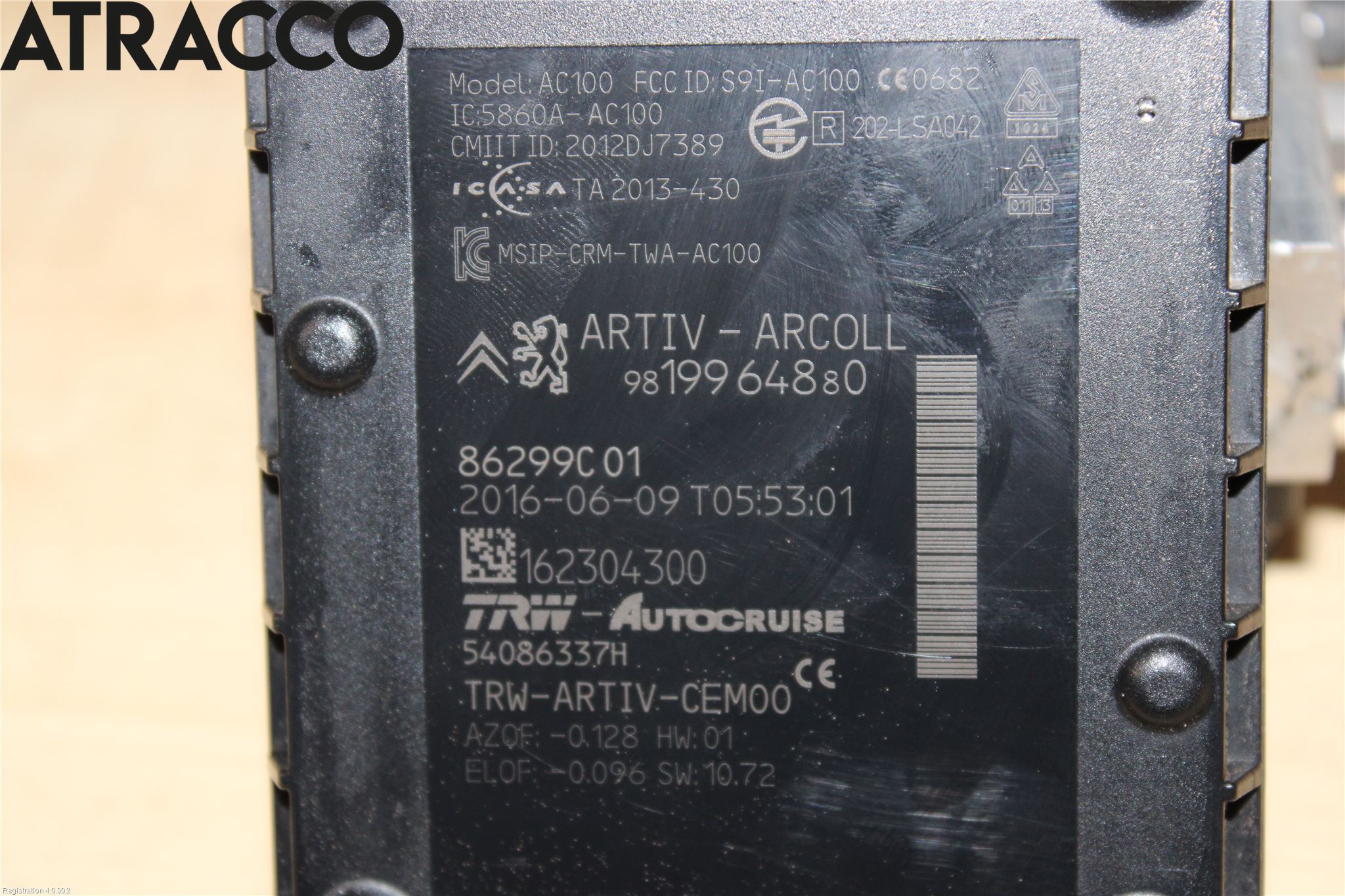 Peugeot 308 14-21 Sensor Aktivt Kollisionsskydd