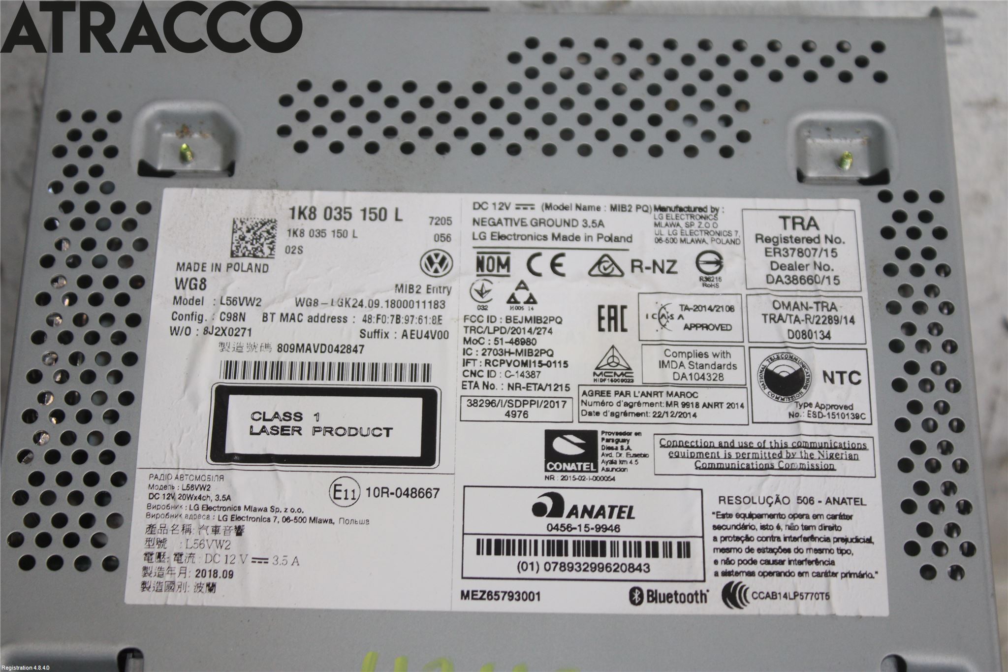Volkswagen VW CADDY 16-20 Cd Radio - Multimediapanel