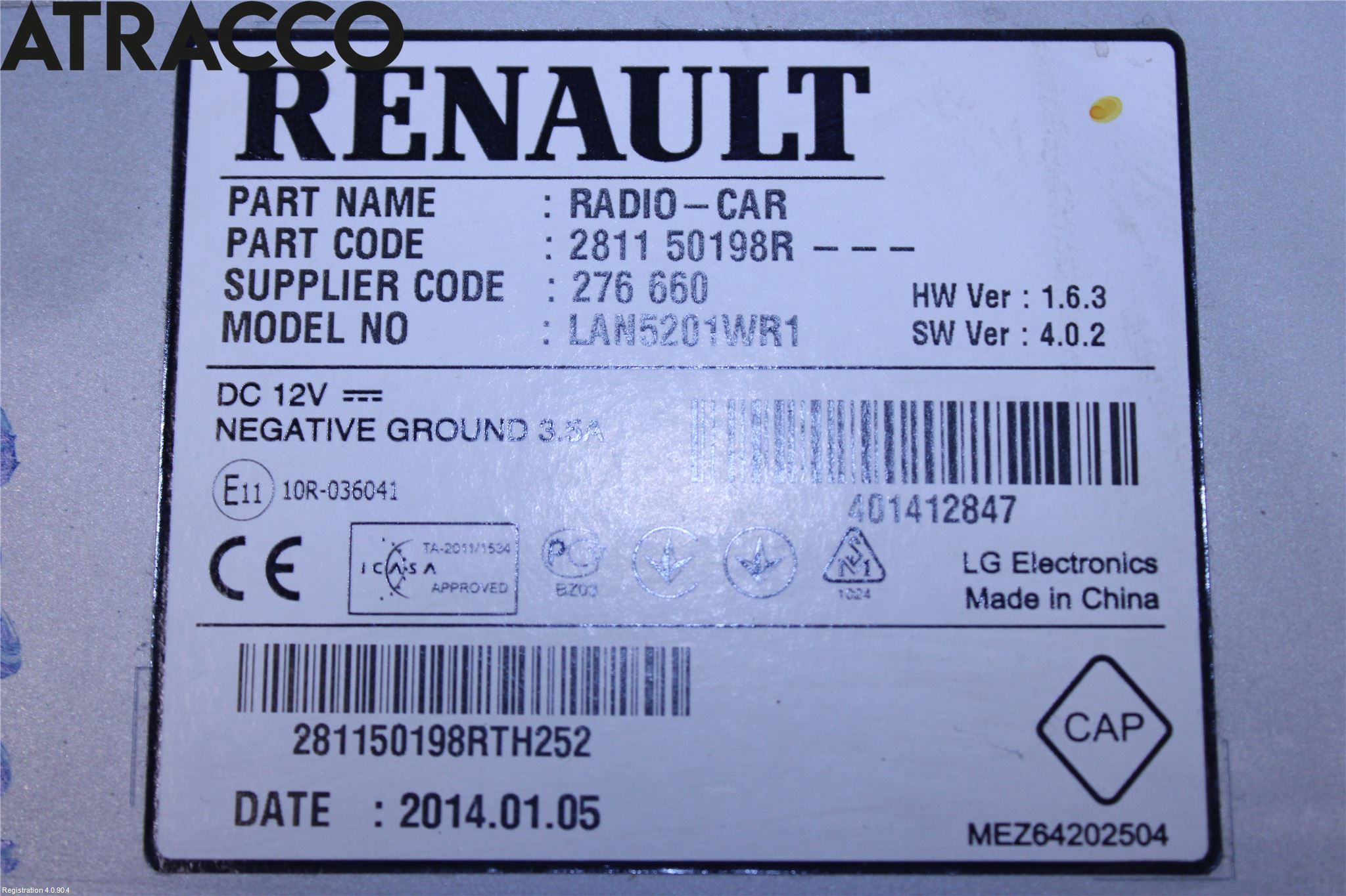 Renault CAPTUR 13-19 Radio