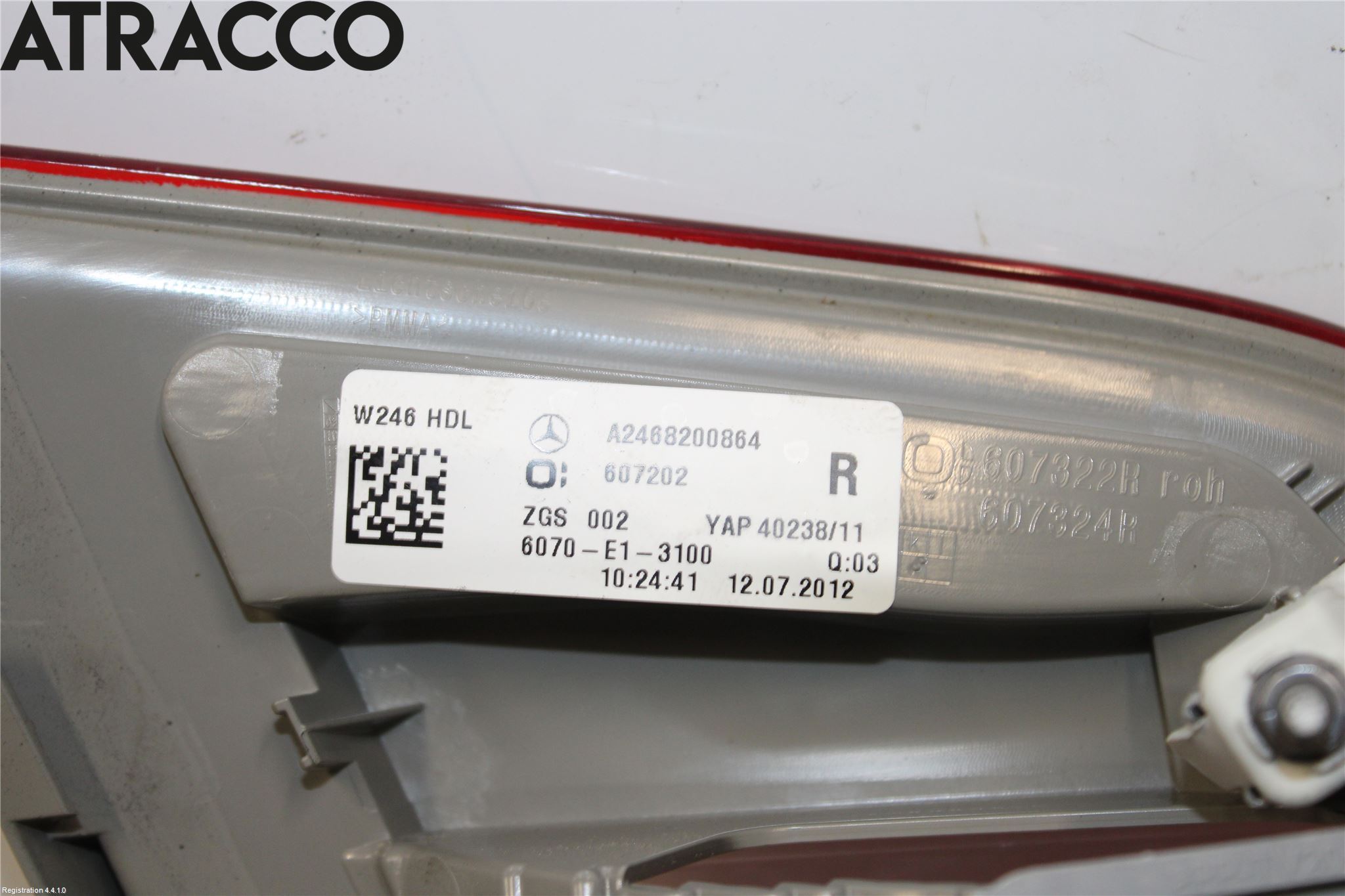 Mercedes-Benz MB B-KLASS (W246/W242) 12-19 Bakljus Lucka Hö