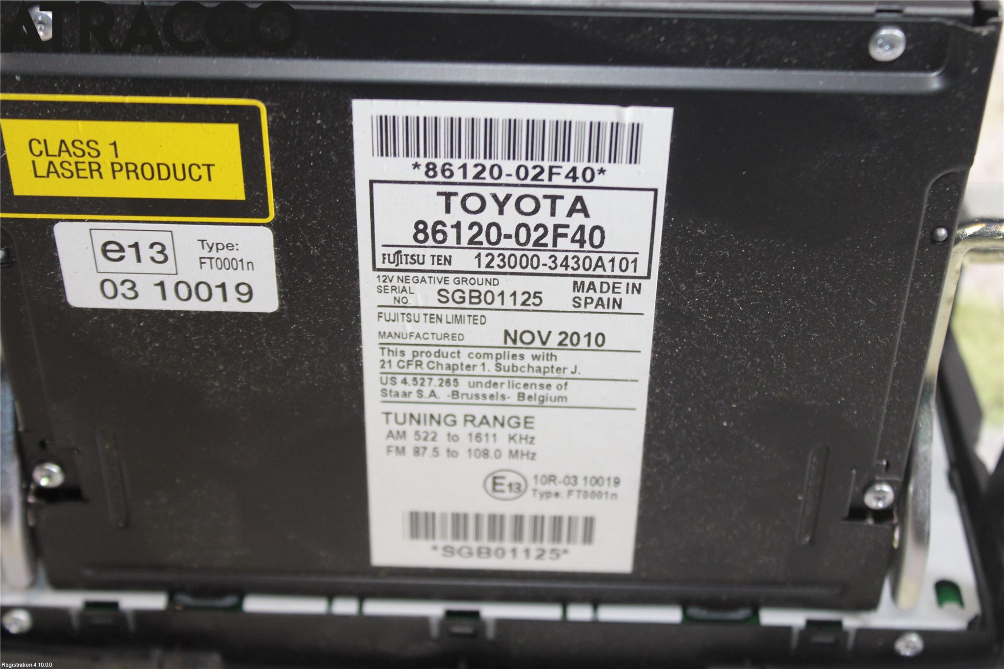 Toyota AURIS 10-12 Cd Radio - Multimediapanel