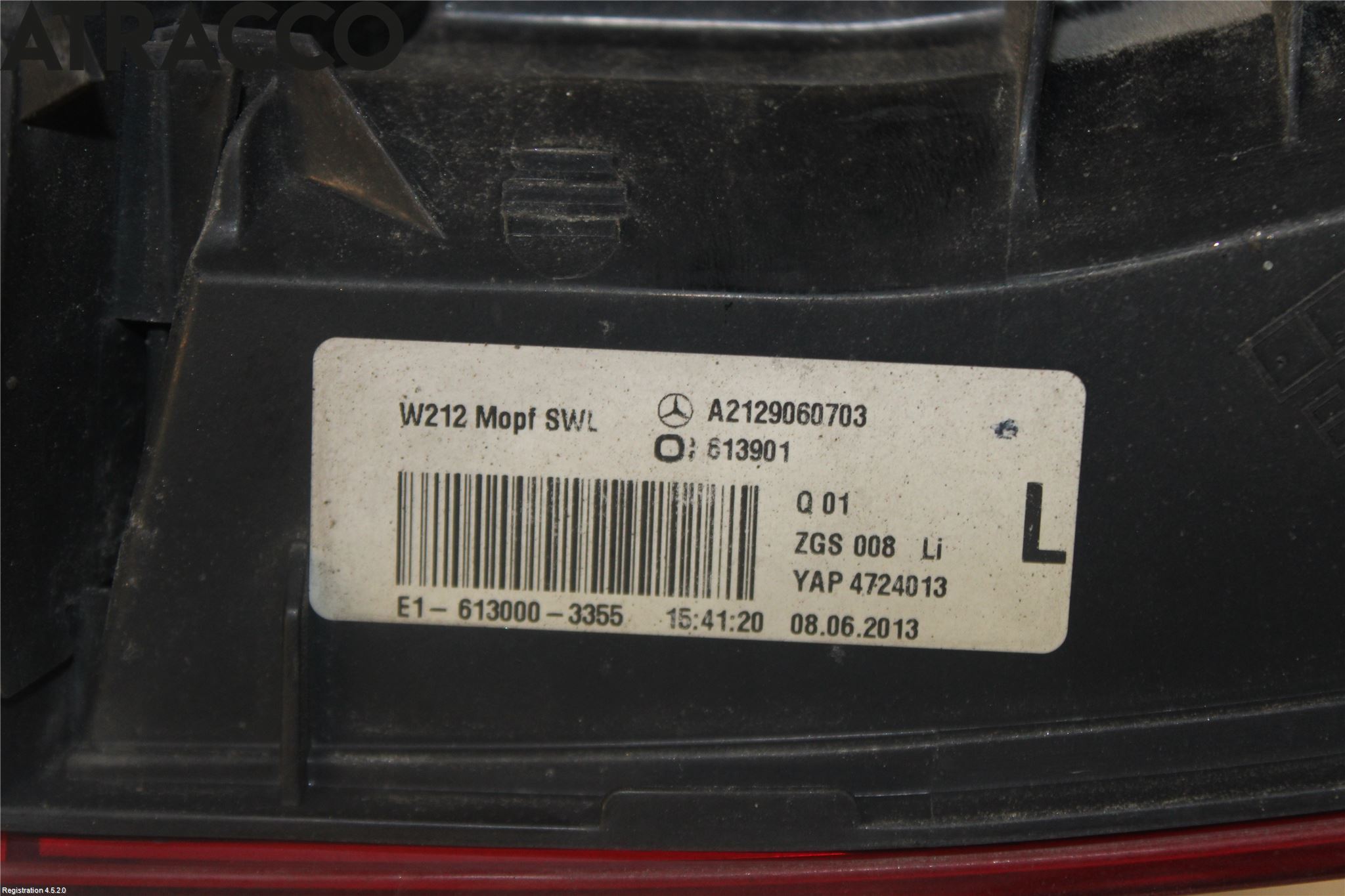 Mercedes-Benz MB E-KLASS (W212) 09-16 Bakljus Vänster