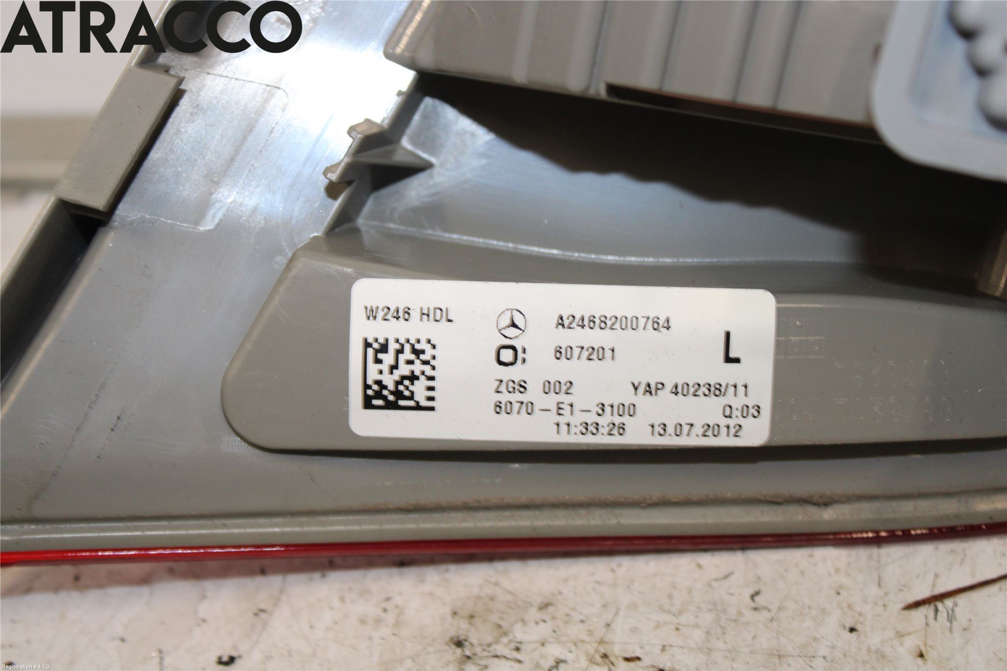 Mercedes-Benz MB B-KLASS (W246/W242) 12-19 Bakljus Lucka Vä