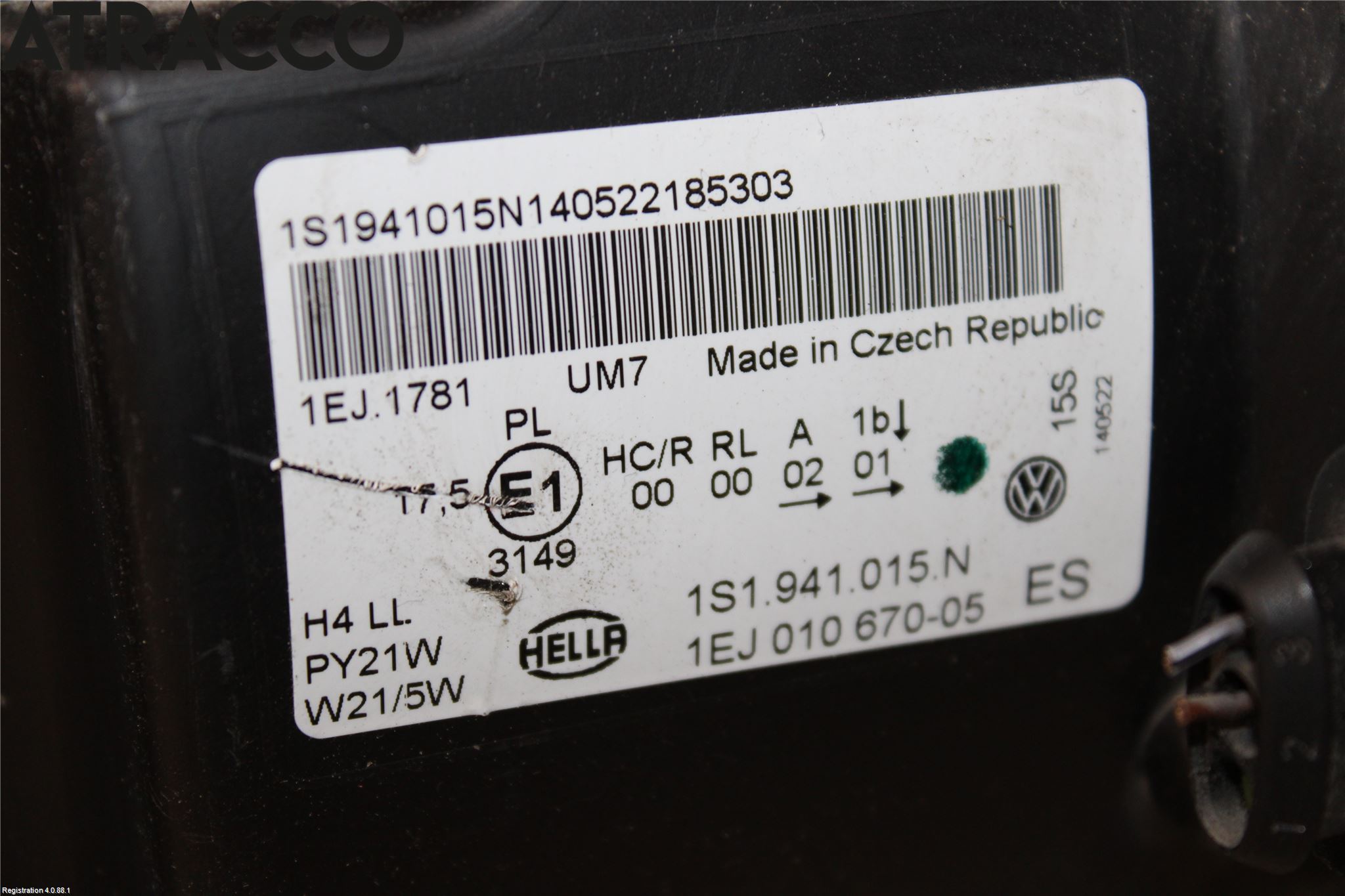 Volkswagen VW UP! / E-UP! Strålkastare Vänster
