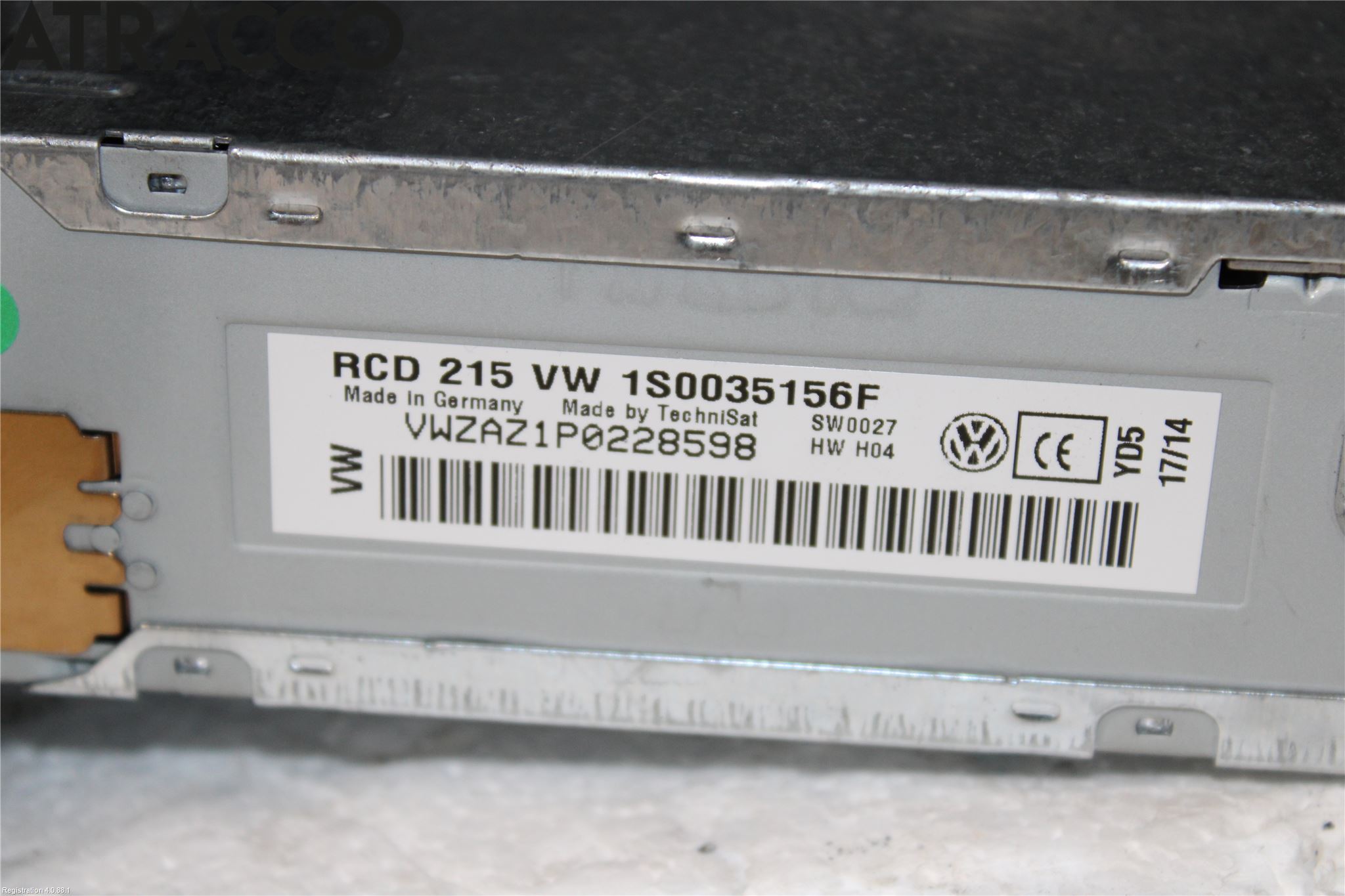 Volkswagen VW UP! / E-UP! Cd Radio - Multimediapanel