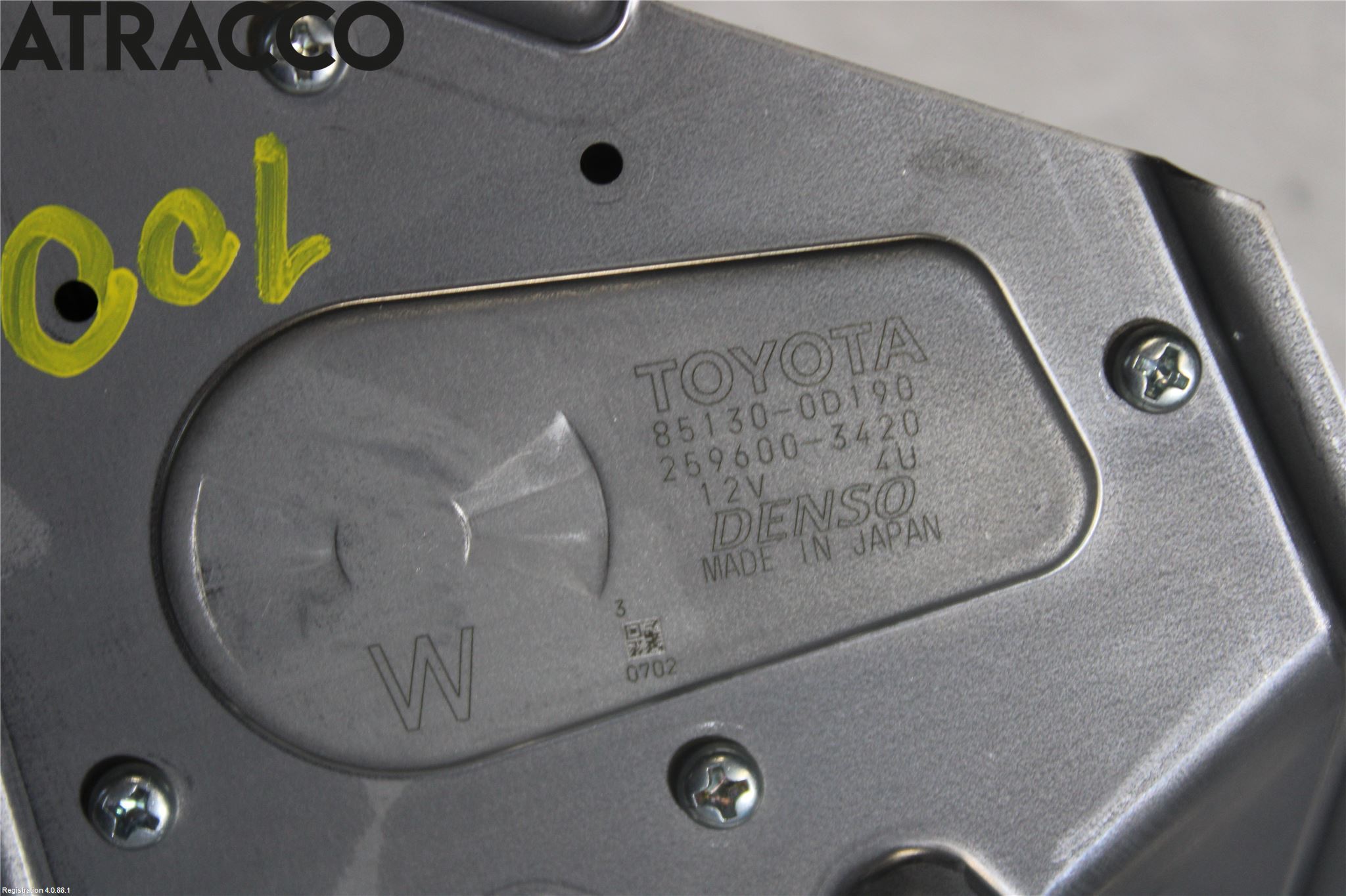 Toyota YARIS XP130 15-20 Torkarmotor Baklucka