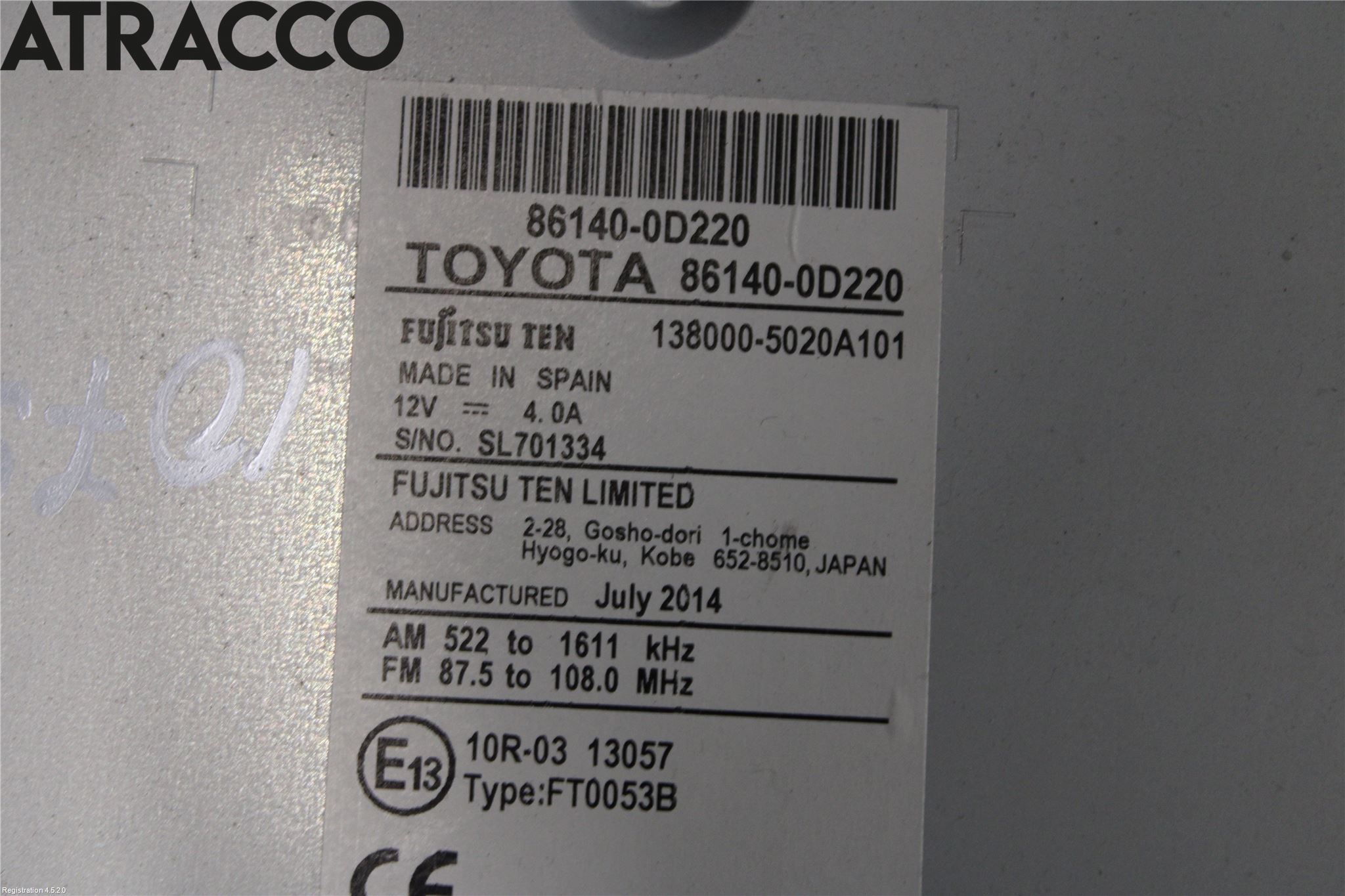 Toyota YARIS XP130 15-20 Cd Radio - Multimediapanel
