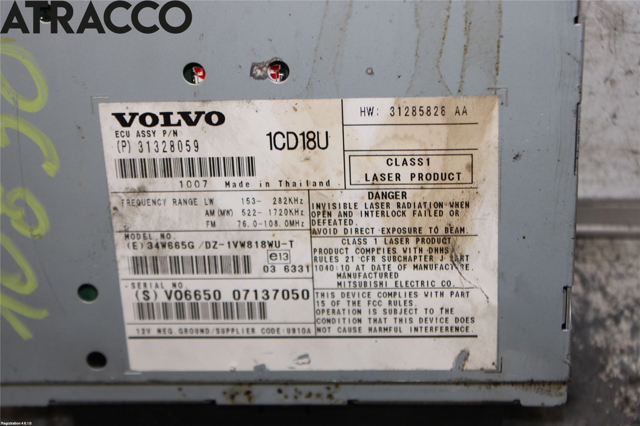 Volvo V50 08-12 Cd Radio - Multimediapanel