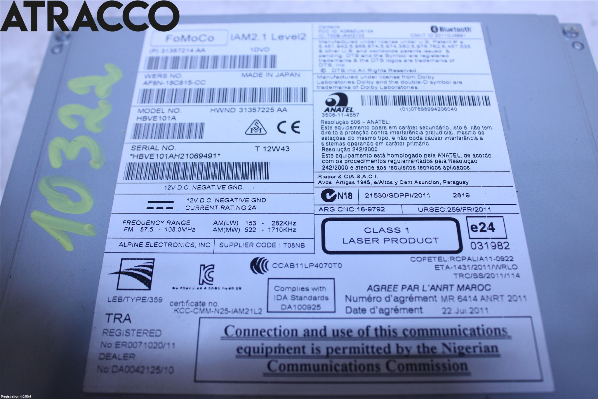 Volvo V40 12-19 Cd Radio - Multimediapanel