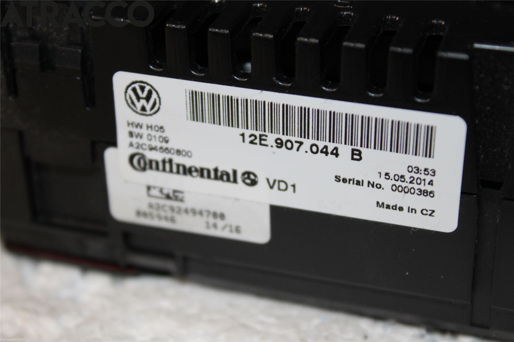 Volkswagen VW UP! / E-UP! Ac Styrenhet Ac Manöveren