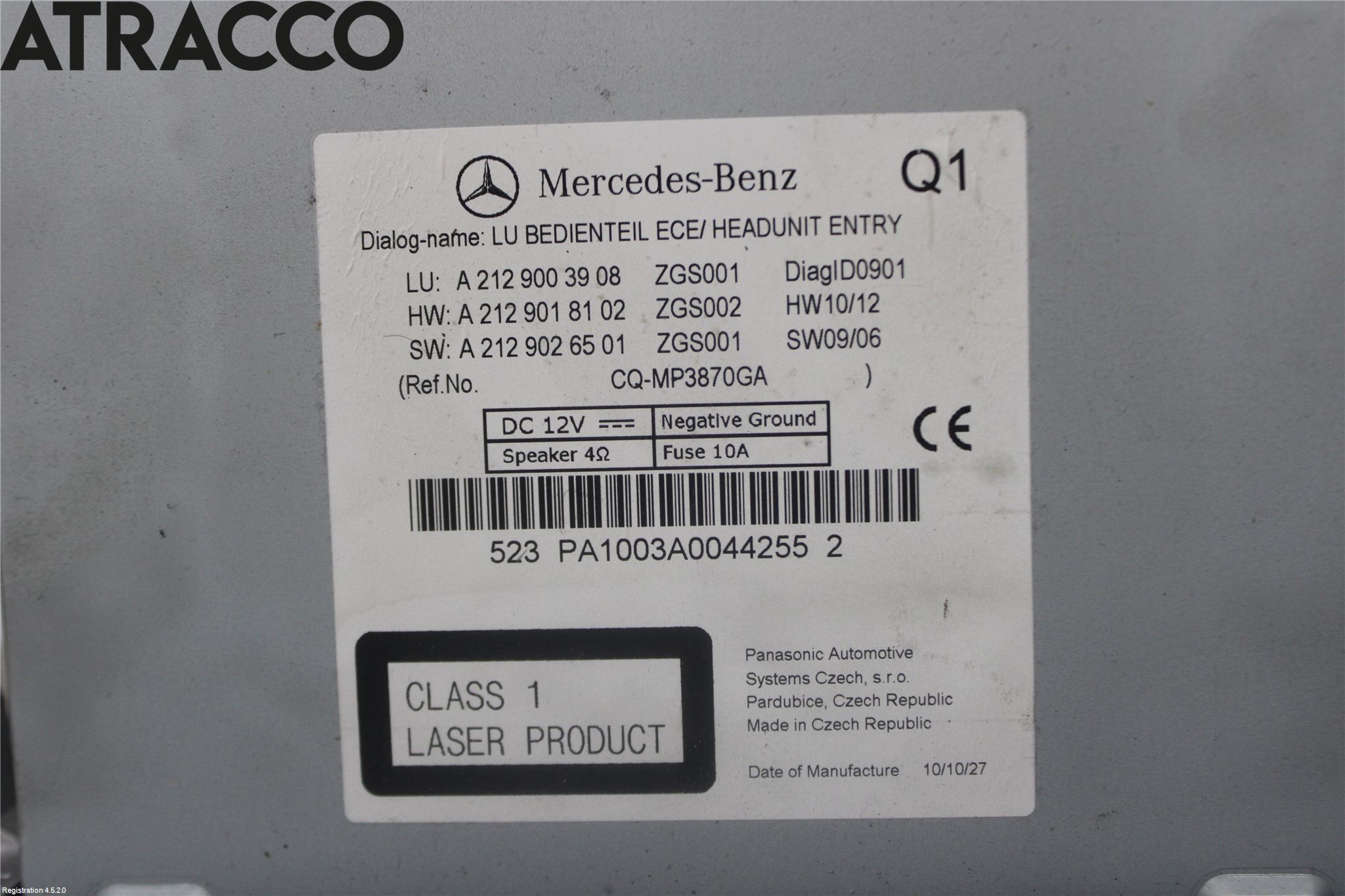 Mercedes-Benz MB E-KLASS (W212) 09-16 Cd Radio - Multimediapanel