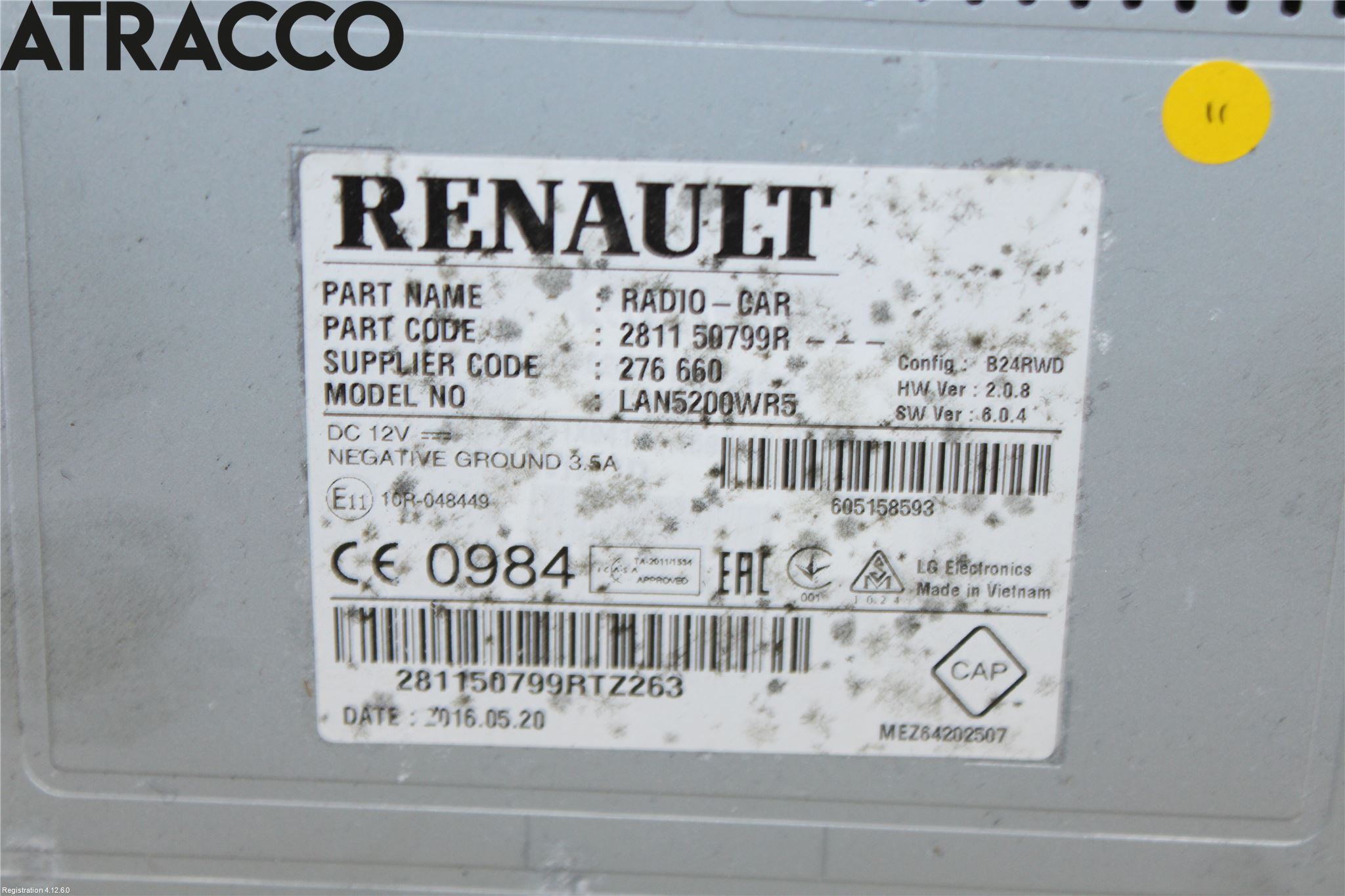 Renault CAPTUR 13-19 Multifunktionsdisplay