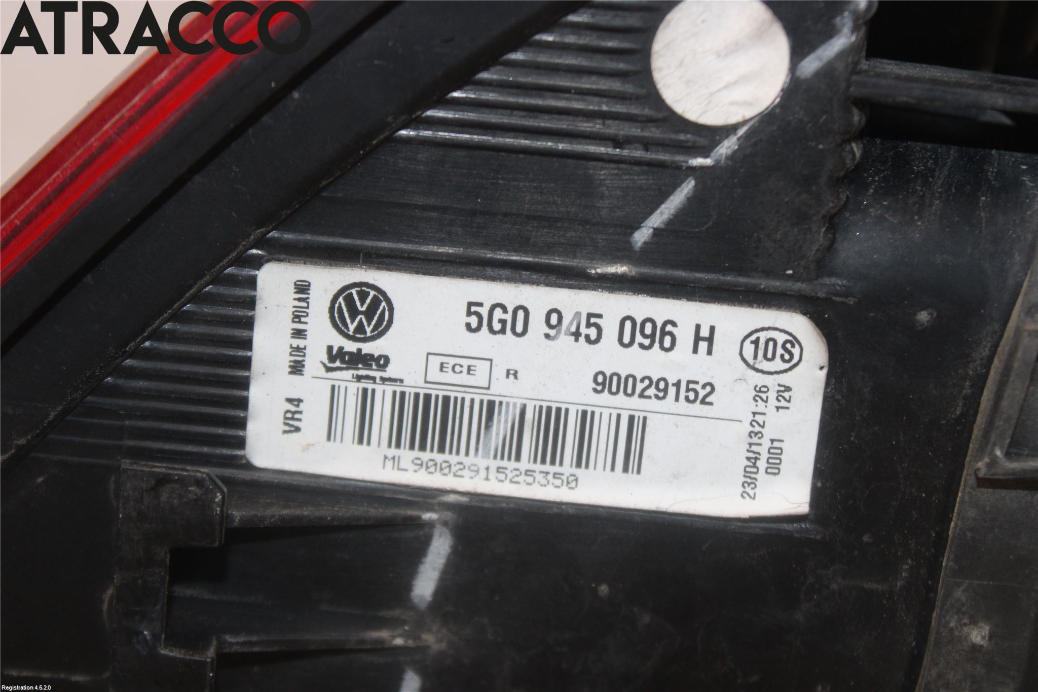 Volkswagen VW GOLF / E-GOLF VII 13-20 Bakljus Höger
