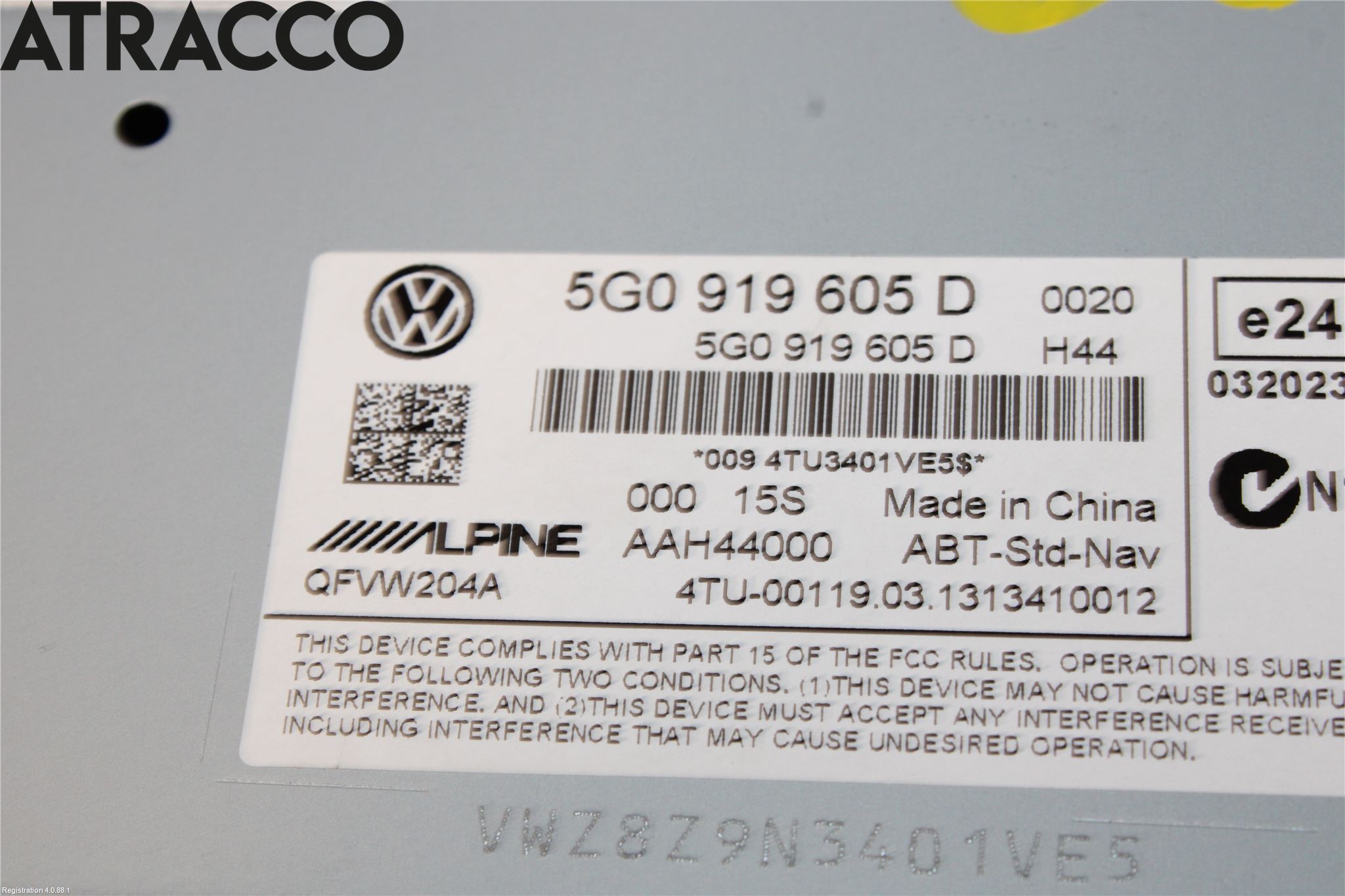 Volkswagen VW GOLF / E-GOLF VII 13-20 Multifunktionsdisplay