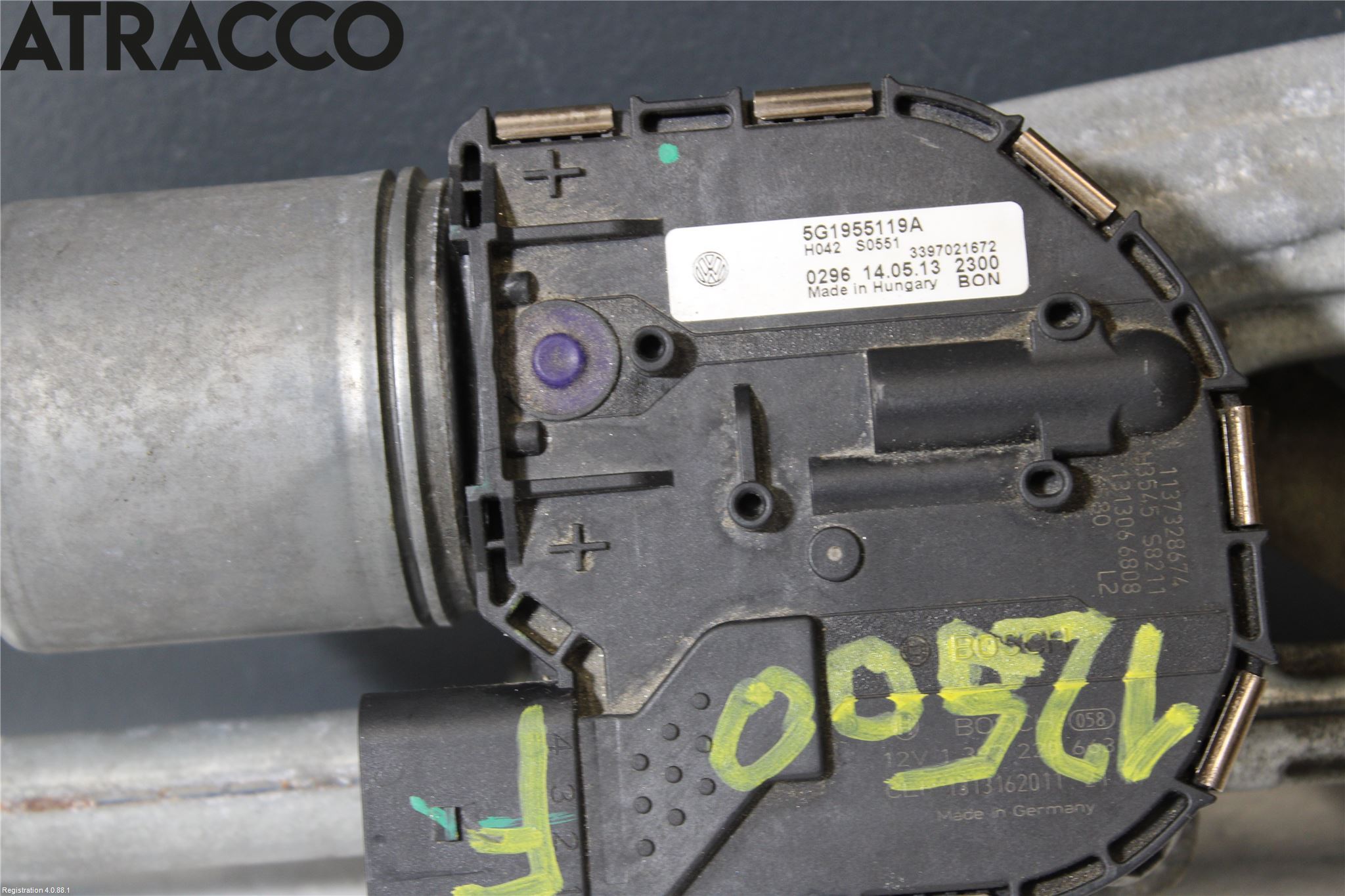 Volkswagen VW GOLF / E-GOLF VII 13-20 Torkarmotor Vindruta