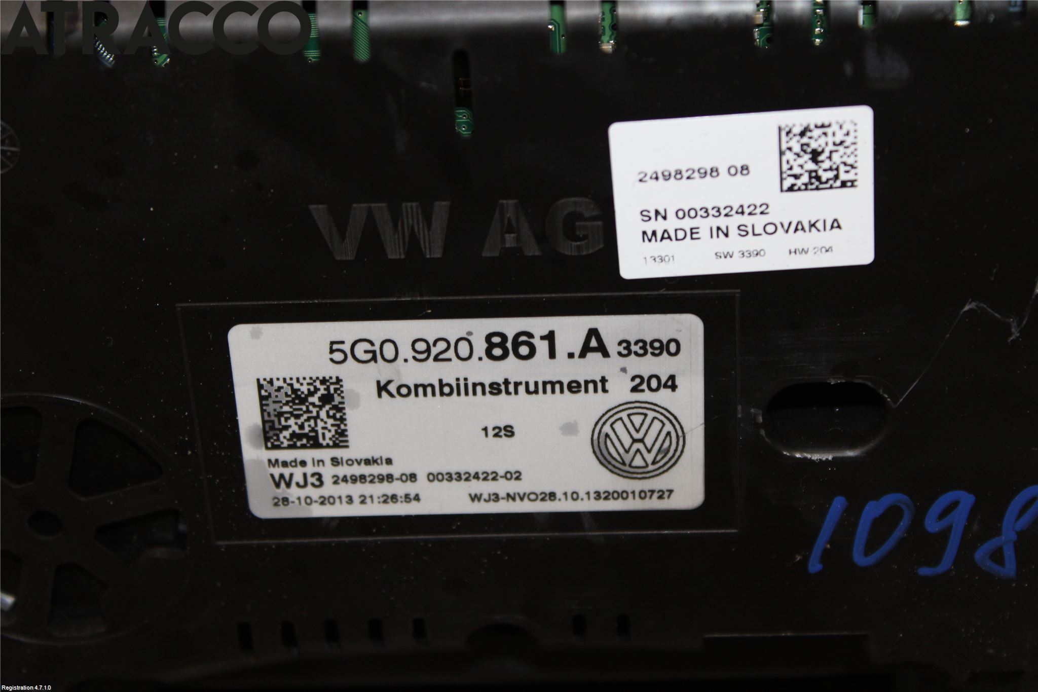 Volkswagen VW GOLF / E-GOLF VII 13-20 Instrument Komb