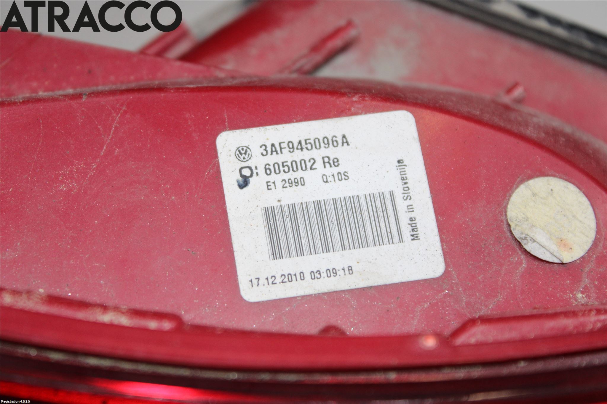 Volkswagen VW PASSAT 11-14 Bakljus Höger