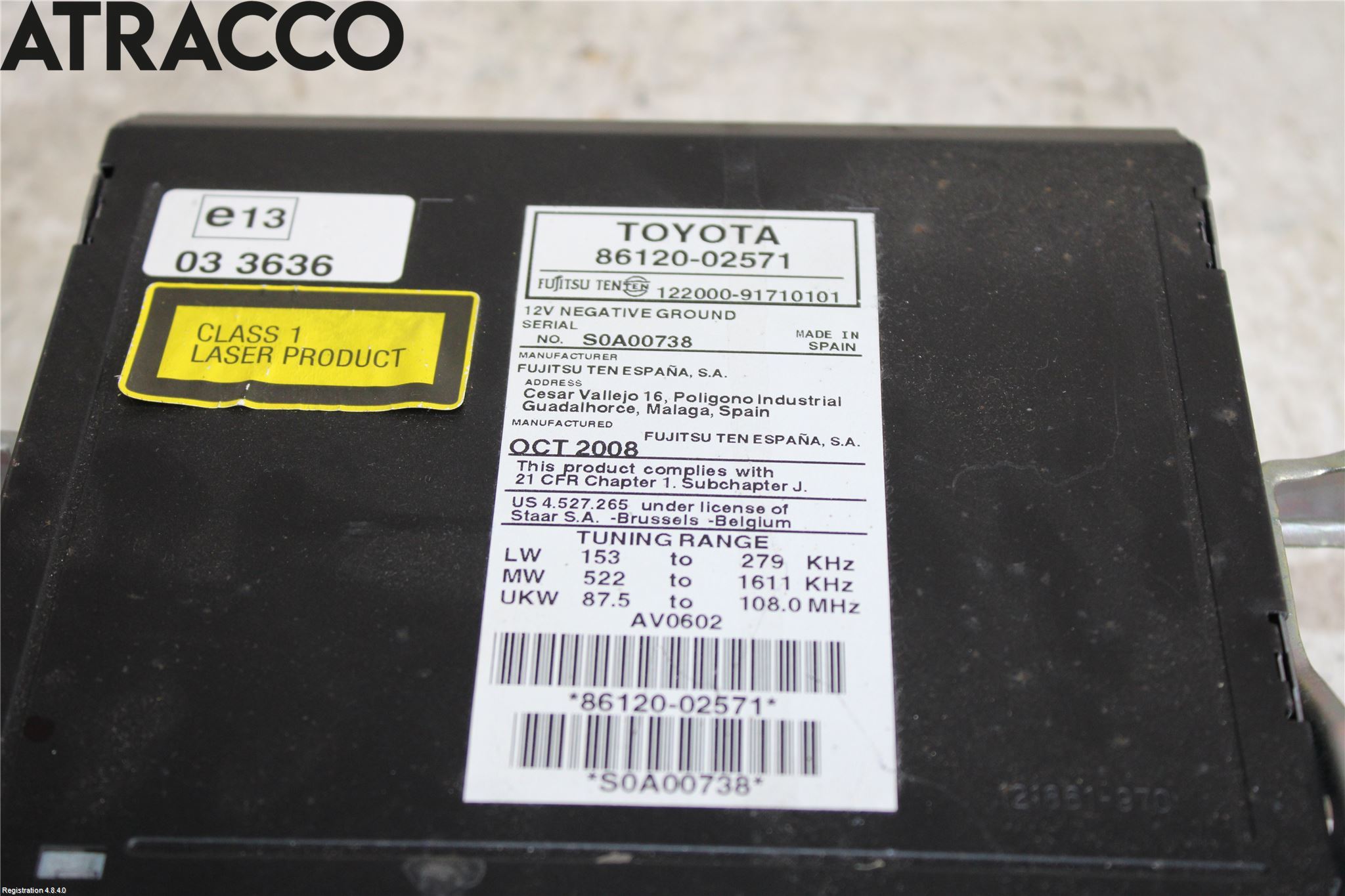 Toyota AURIS 07-09 Cd Radio - Multimediapanel