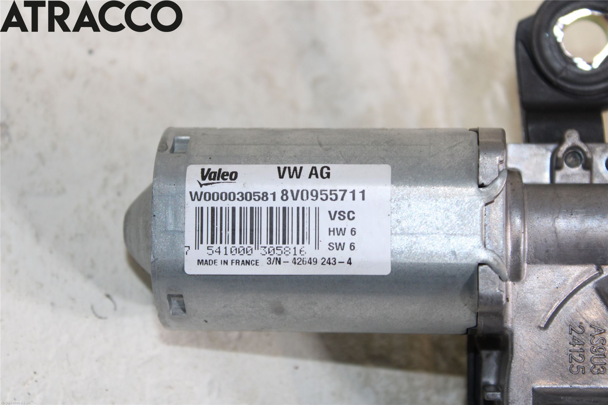 Audi A3/S3 8V 13-20 Torkarmotor Baklucka