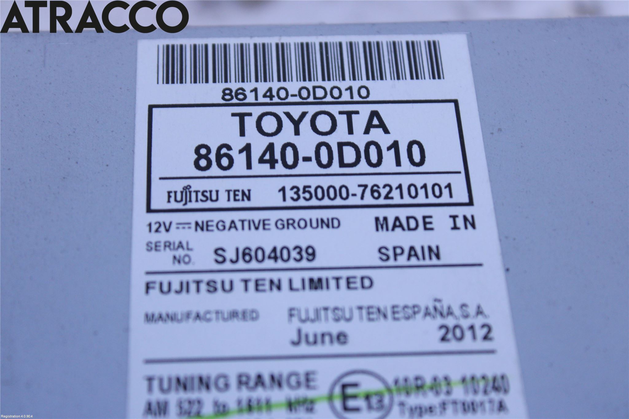 Toyota YARIS XP130 12-14 Cd Radio - Multimediapanel