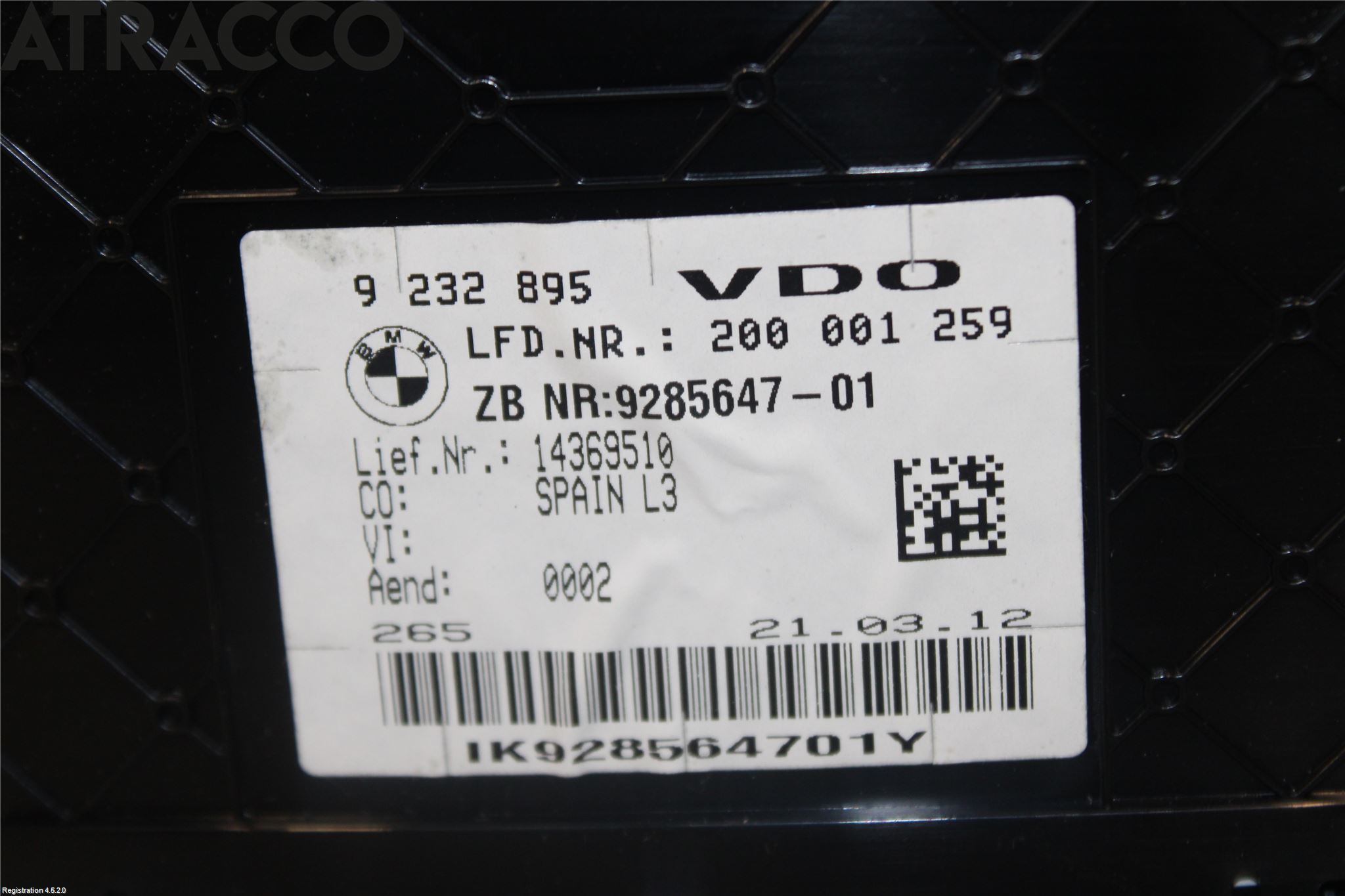 BMW 3 F30/F31/F80 12-19 Instrument Komb