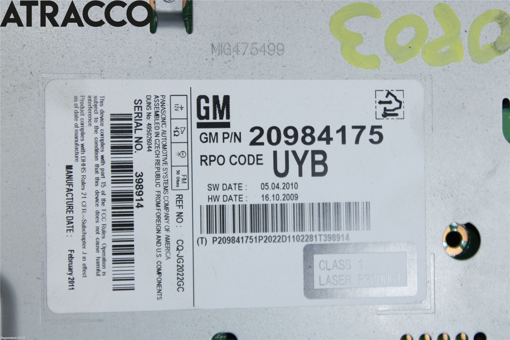 Opel MERIVA B 10-17 Radio