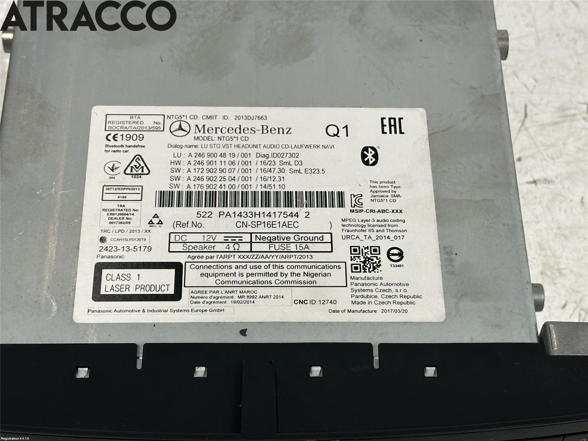 Mercedes-Benz MB B-KLASS (W246/W242) 12-19 Radio