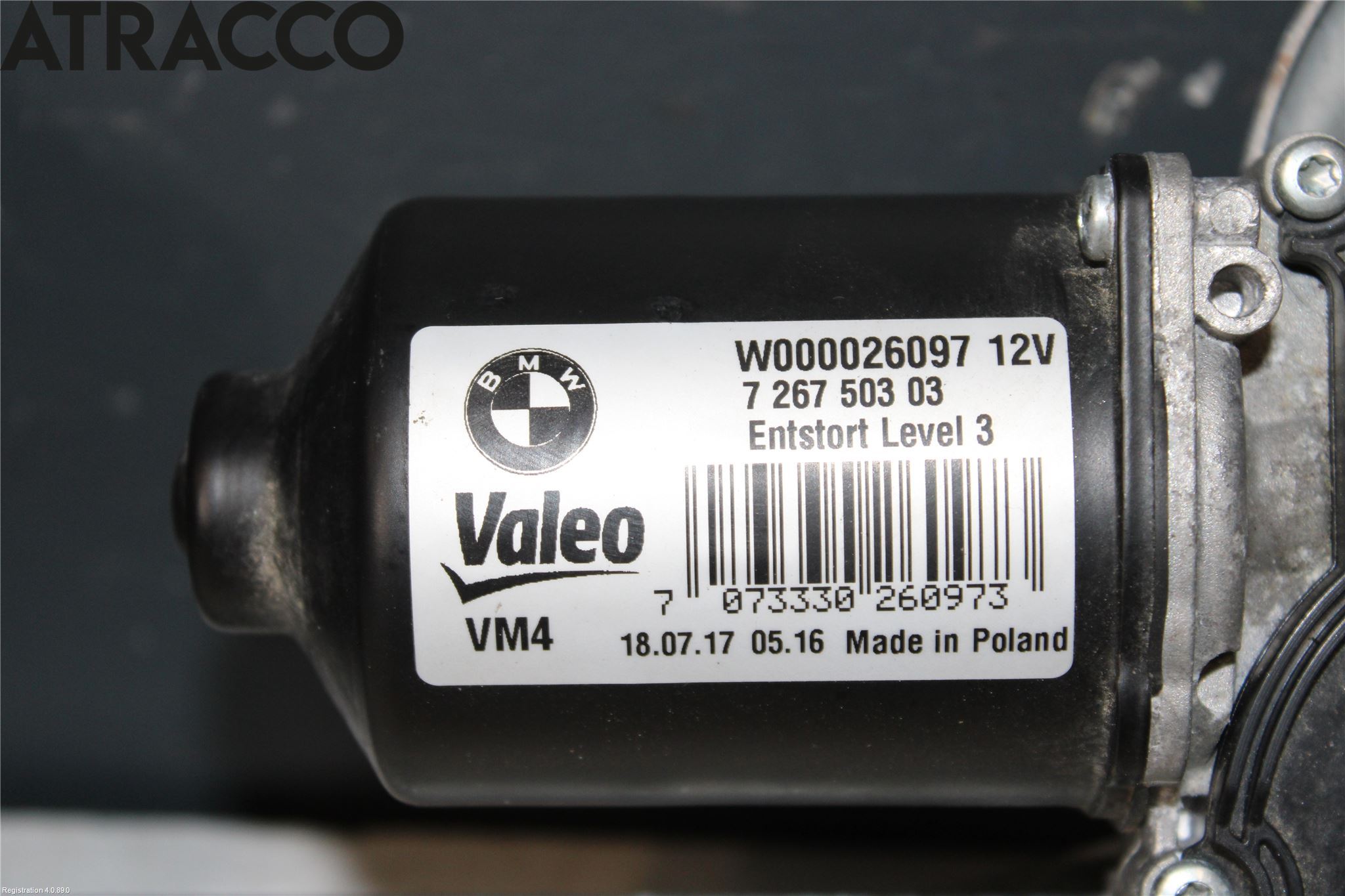BMW 3 F30/F31/F80 12-19 Torkarmotor Vindruta