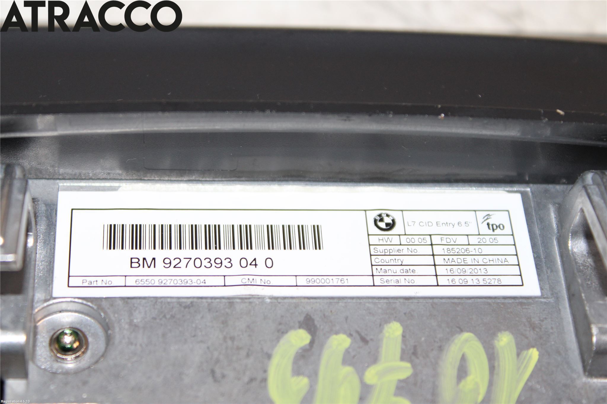 BMW 3 F30/F31/F80 12-19 Bildskärm