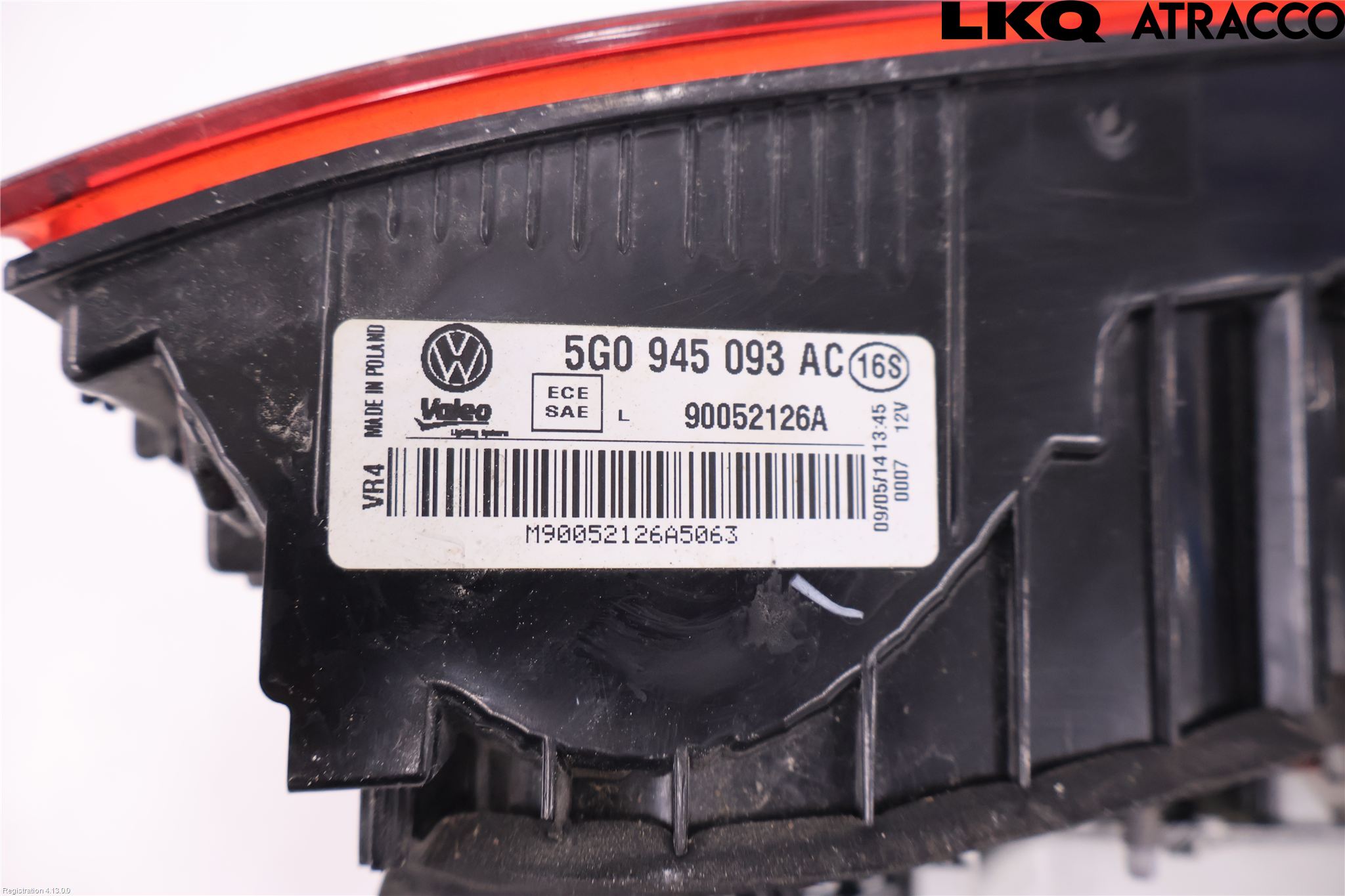 Volkswagen VW GOLF / E-GOLF VII 13-20 Bakljus Lucka Vä