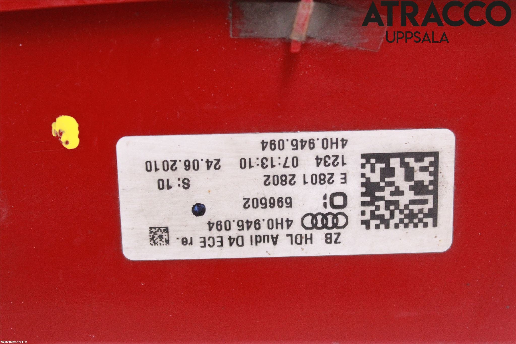 Audi A8/S8 4H 10-17 Bakljus Lucka Hö