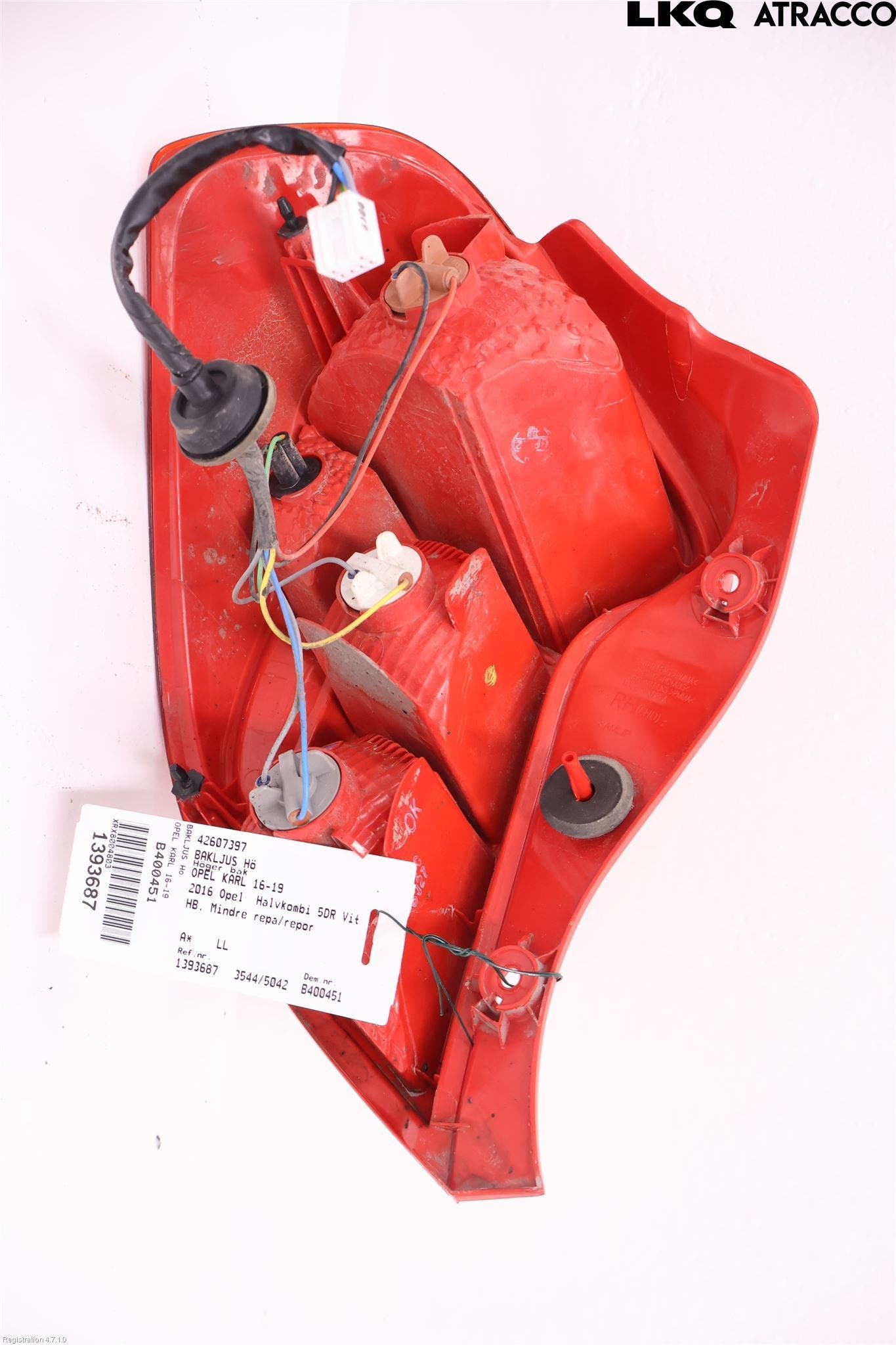 Opel KARL 16-19 Bakljus Höger