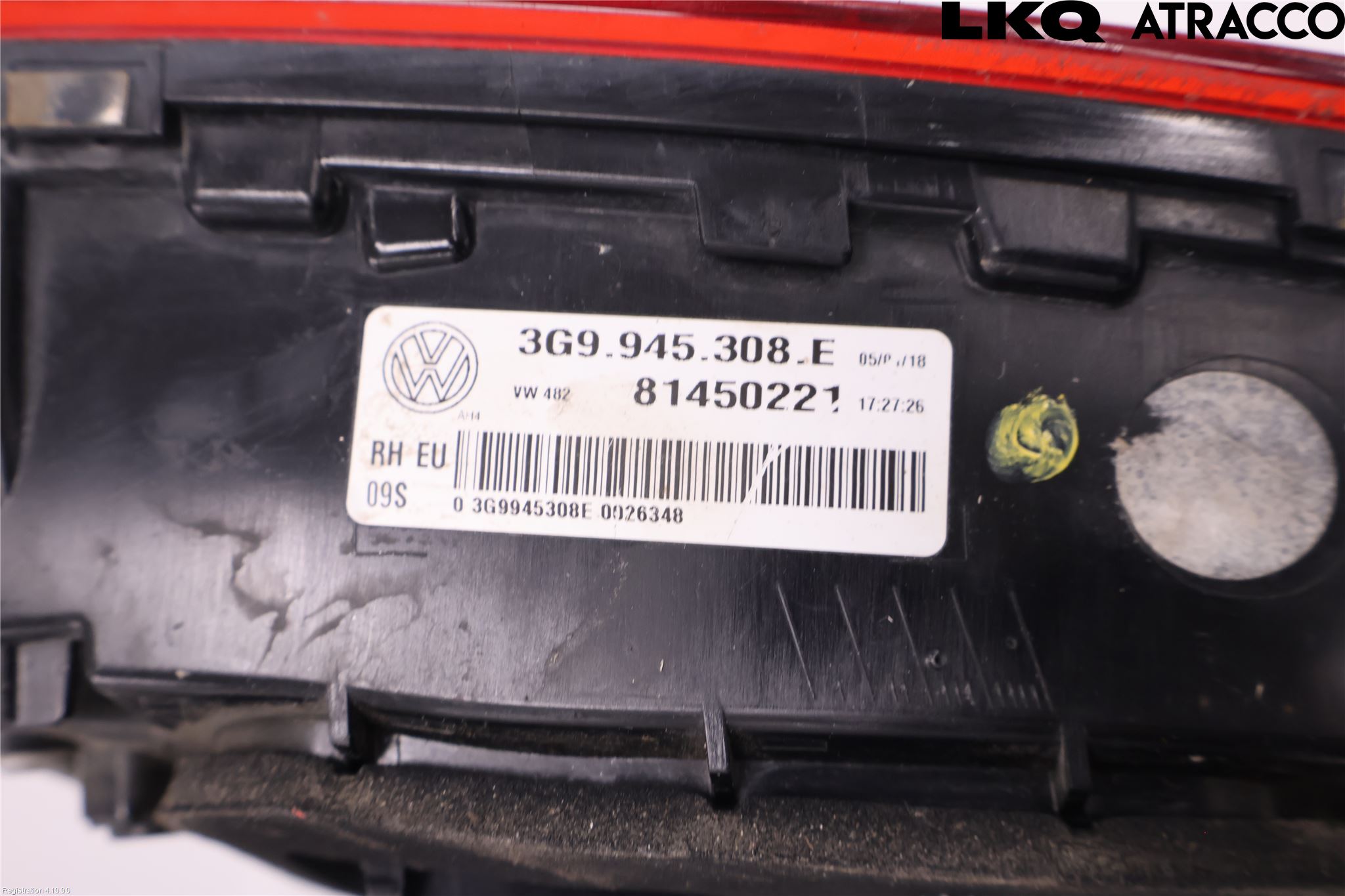 Volkswagen VW PASSAT 15-19 Bakljus Lucka Hö
