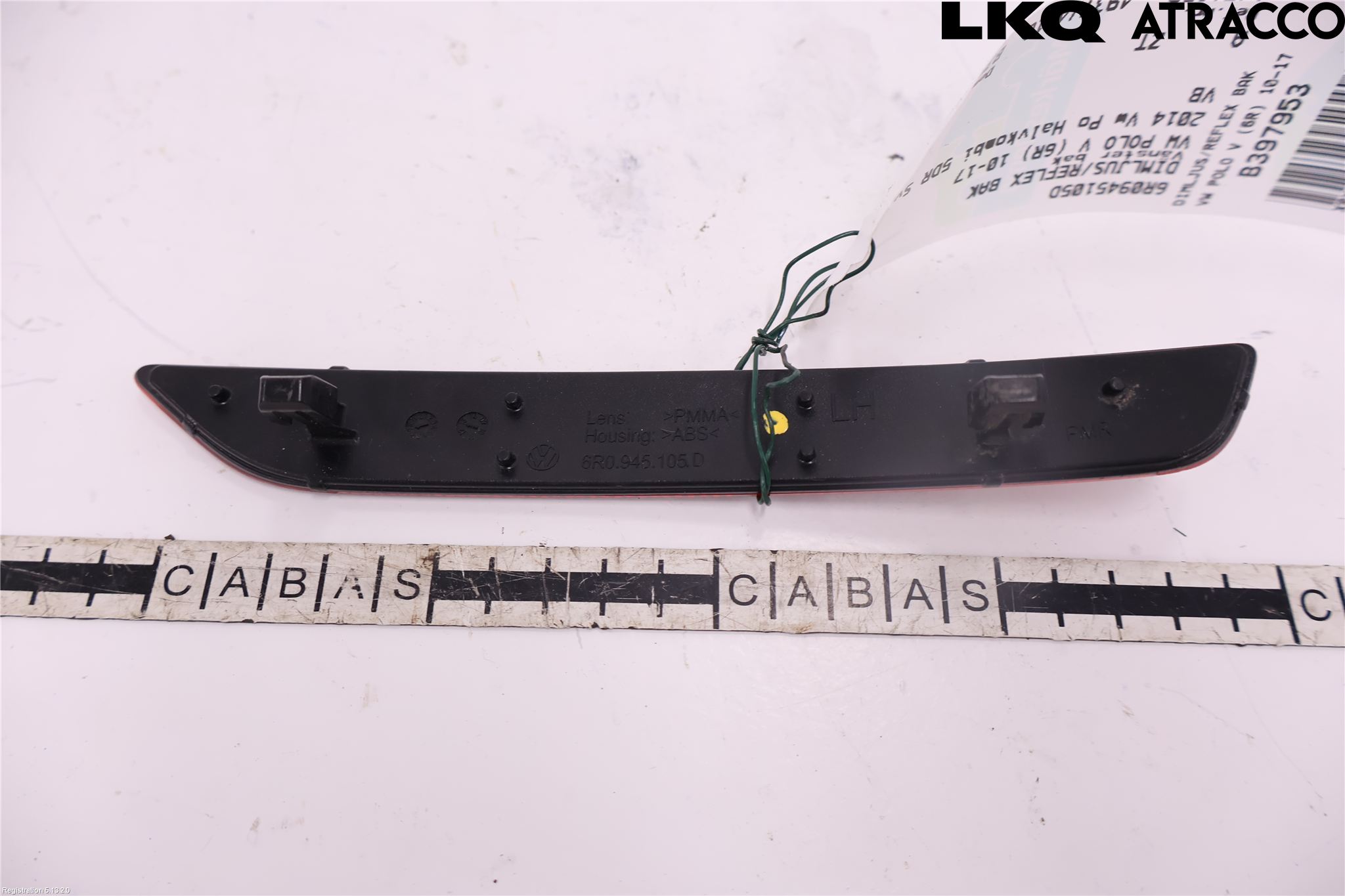 Volkswagen VW POLO 10-17 Dimljus/Reflex Bak