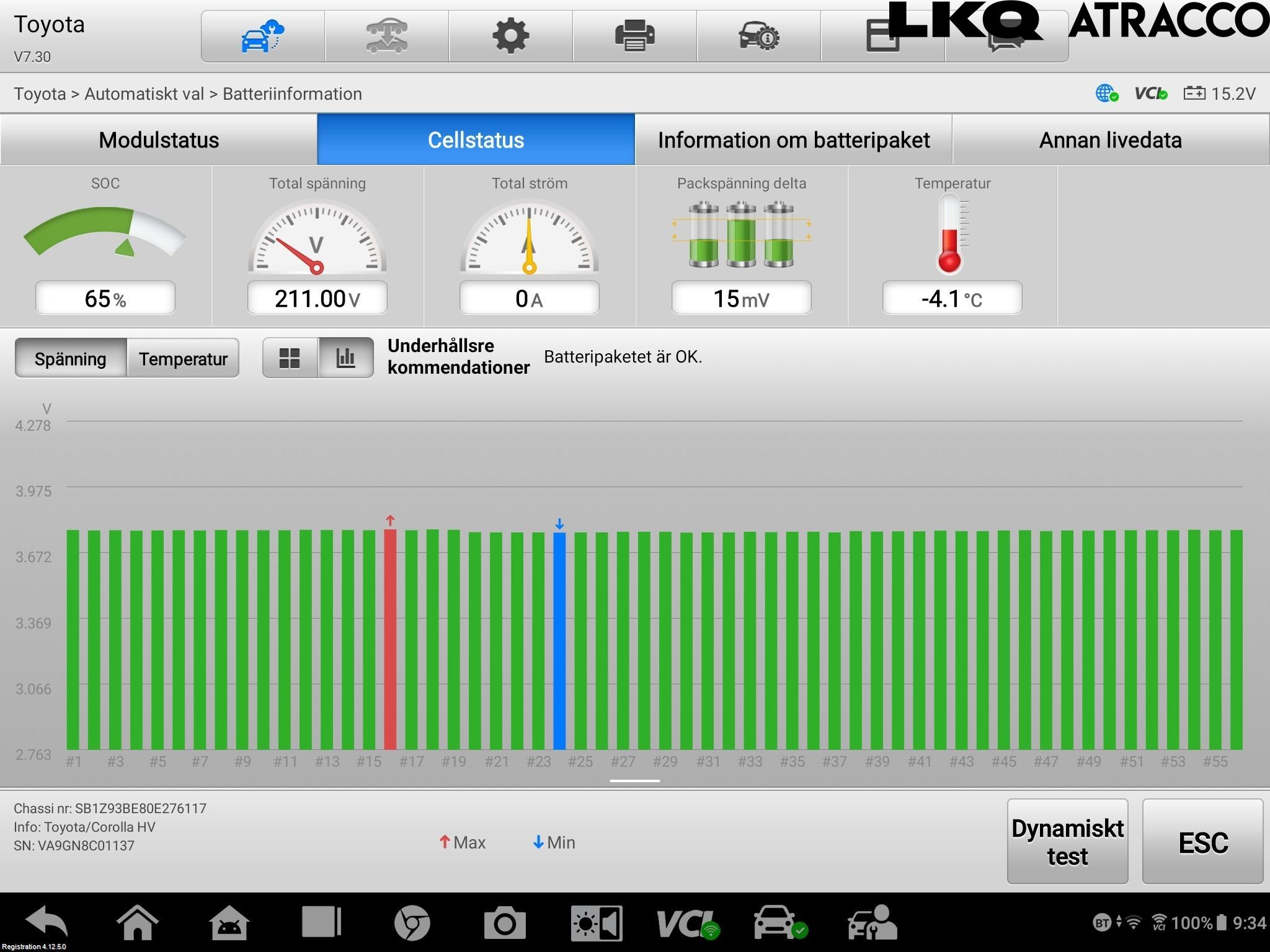 Toyota COROLLA 19- Batteri Högspänning