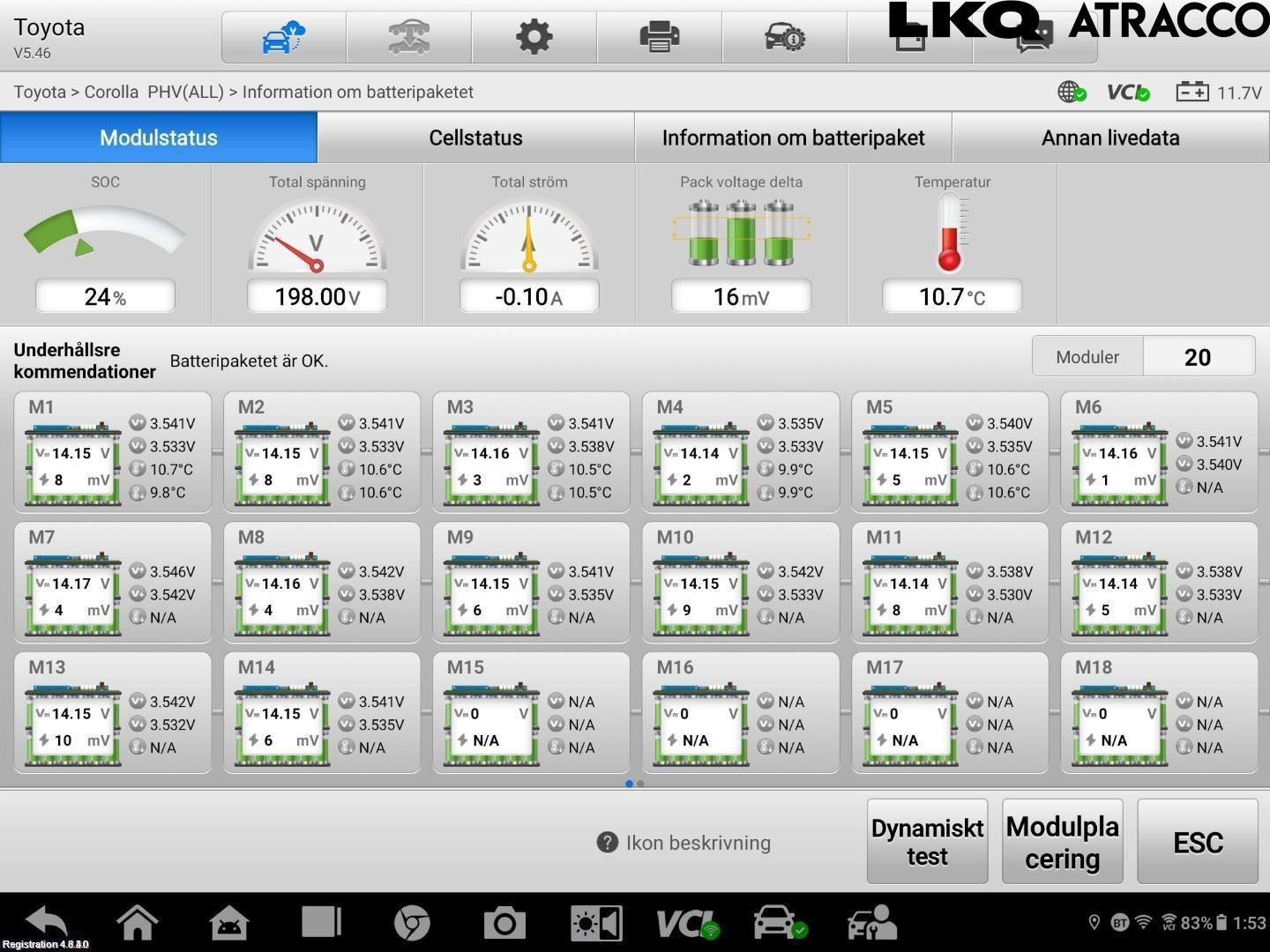 Toyota COROLLA 19- Batteri Högspänning