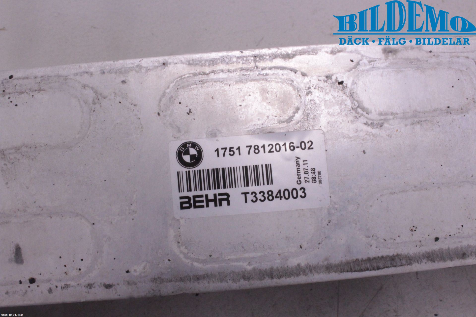 BMW 5 F10/F11/F18 09-17 Laddluft-Intercooler Kyl
